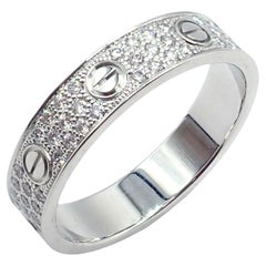 Cartier Love Diamond Paved White Gold Band Ring