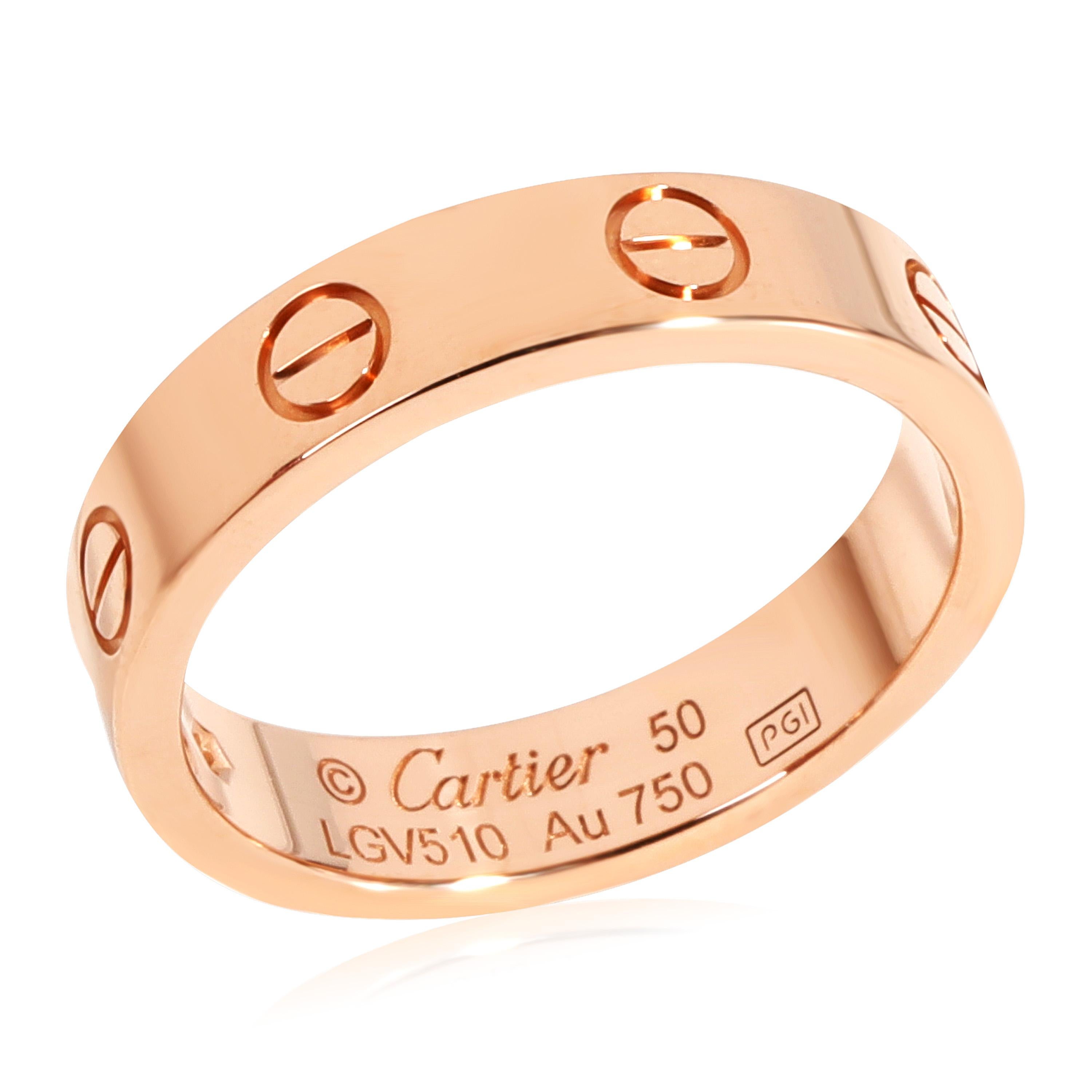 Cartier LOVE Diamond Ring in 18k Rose Gold 0.02 CTW For Sale at 1stDibs ...