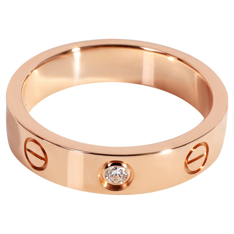 Cartier Bague LOVE avec diamants en or rose 18 carats (0,02 ct. pt.) En  vente sur 1stDibs