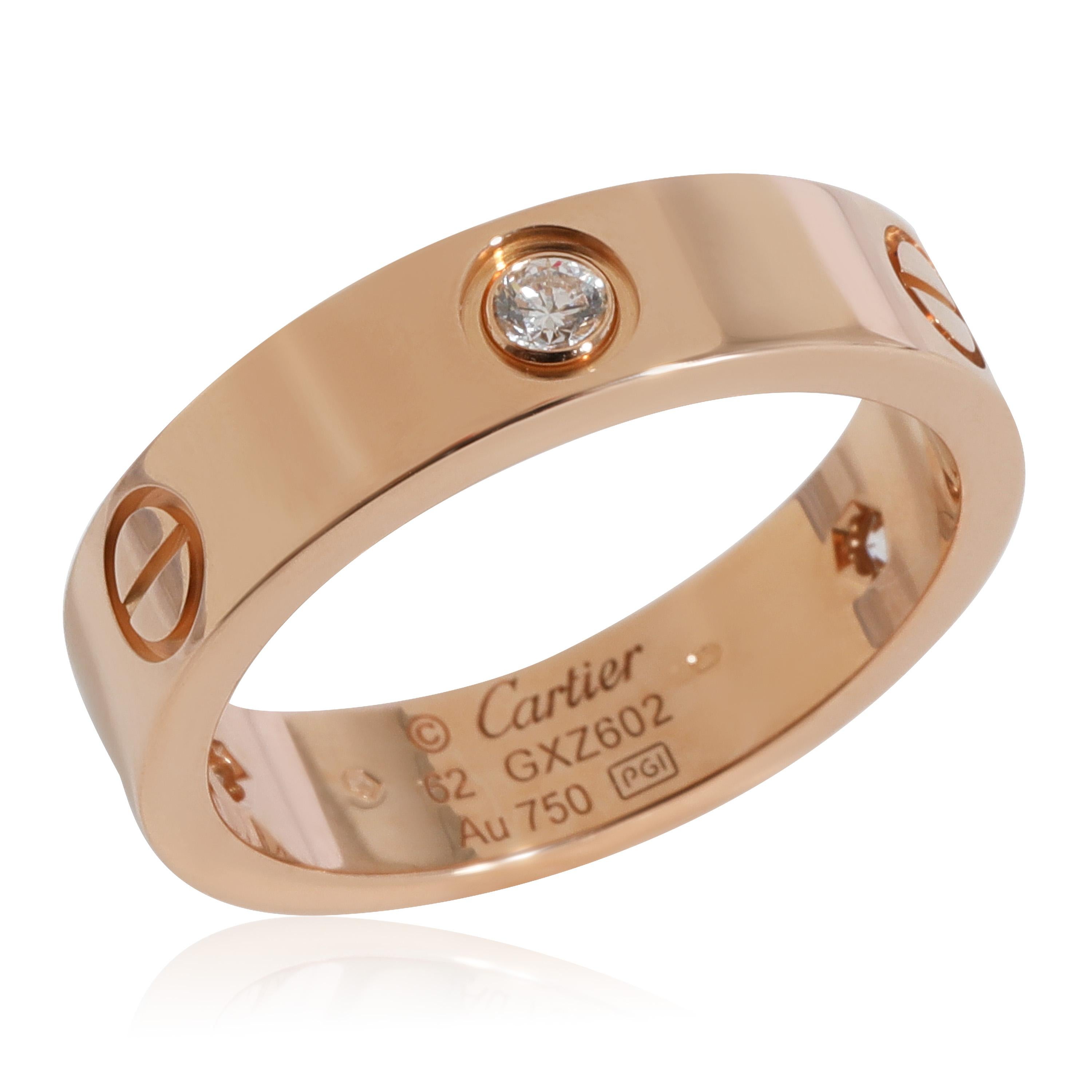 Cartier Love Diamond Ring In 18k Rose Gold 0 22 CTW For Sale At 1stDibs 