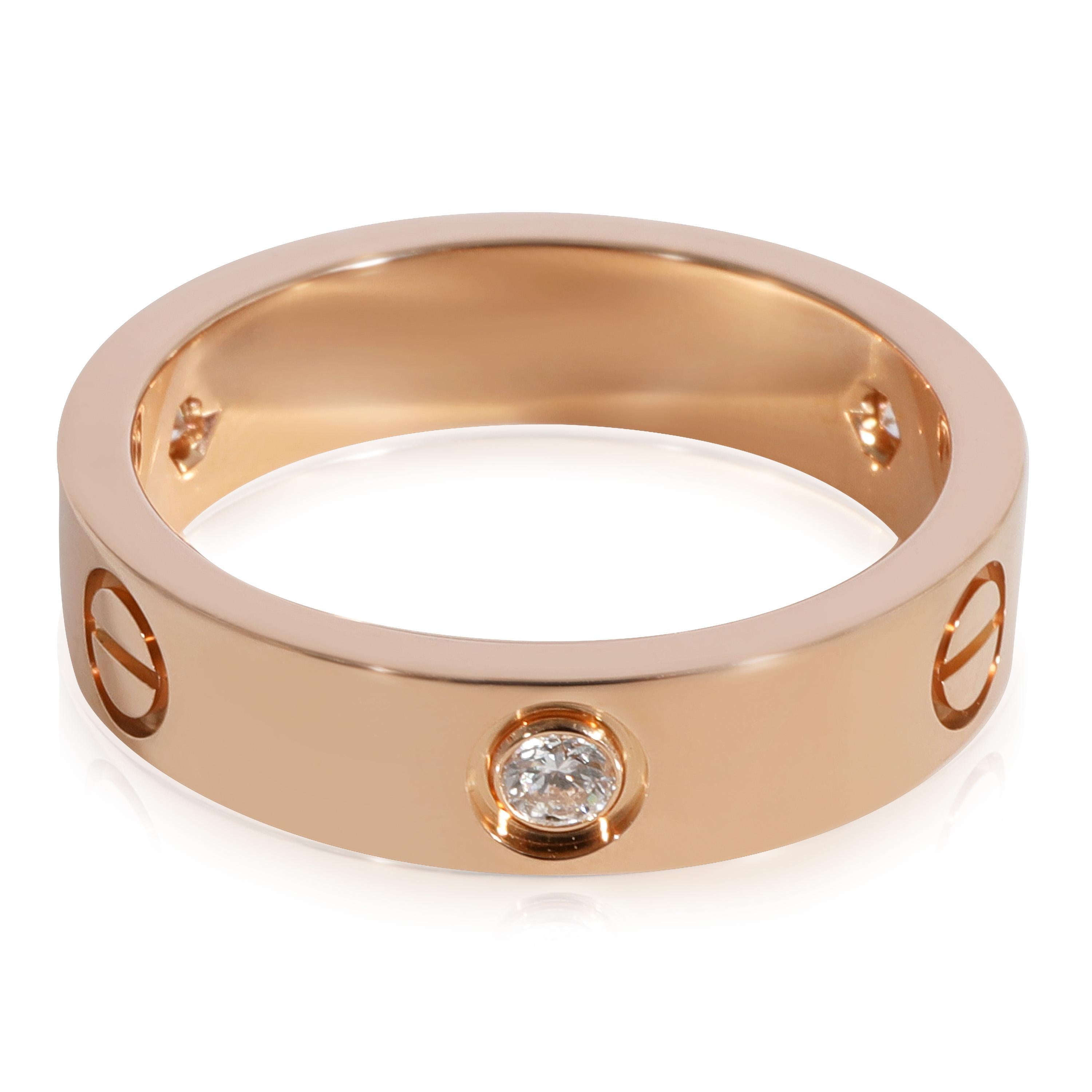 Cartier Love Diamond Ring In 18k Rose Gold 0 22 CTW For Sale At 1stDibs 