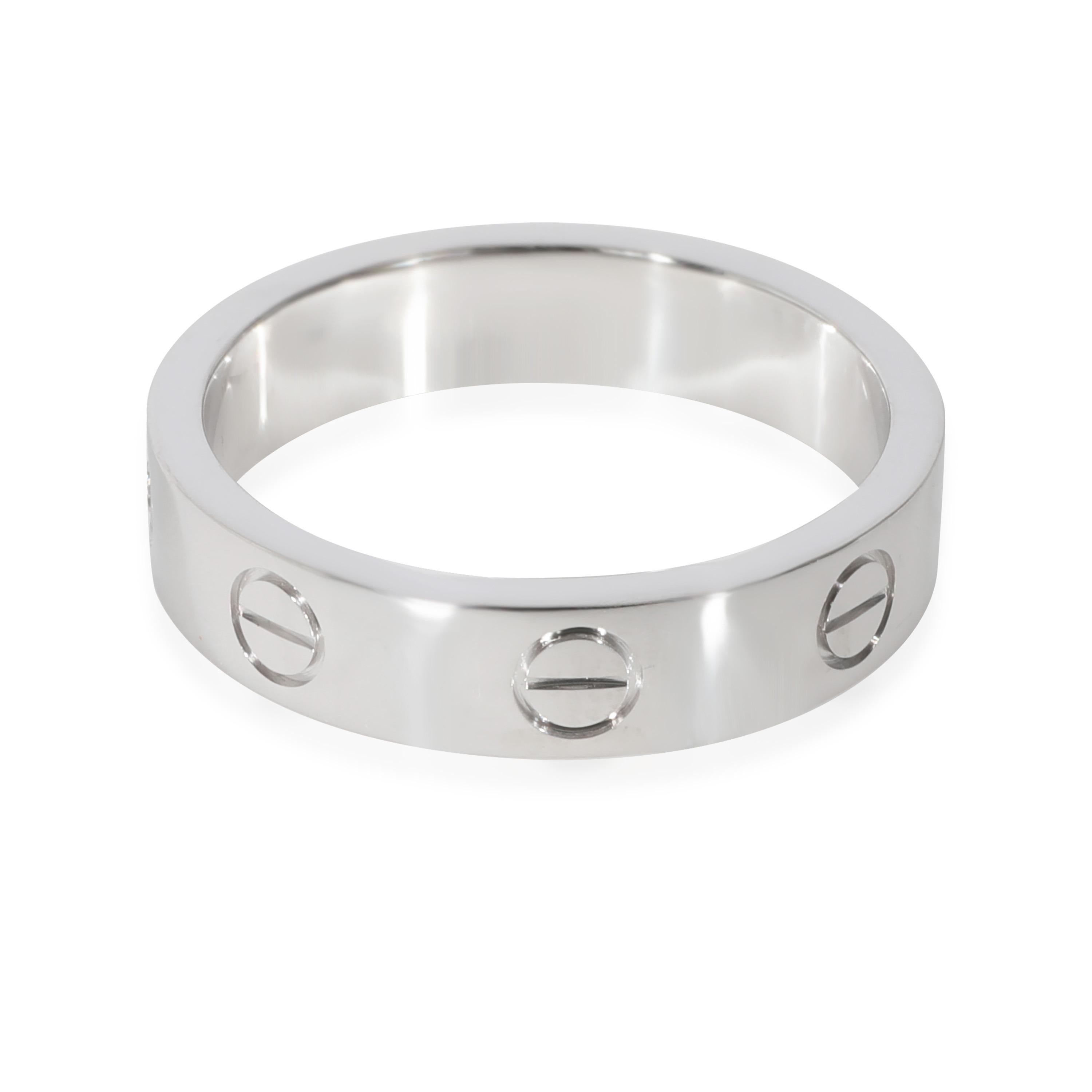 Women's or Men's Cartier Love Diamond Ring in 18k White Gold 0.02ctw