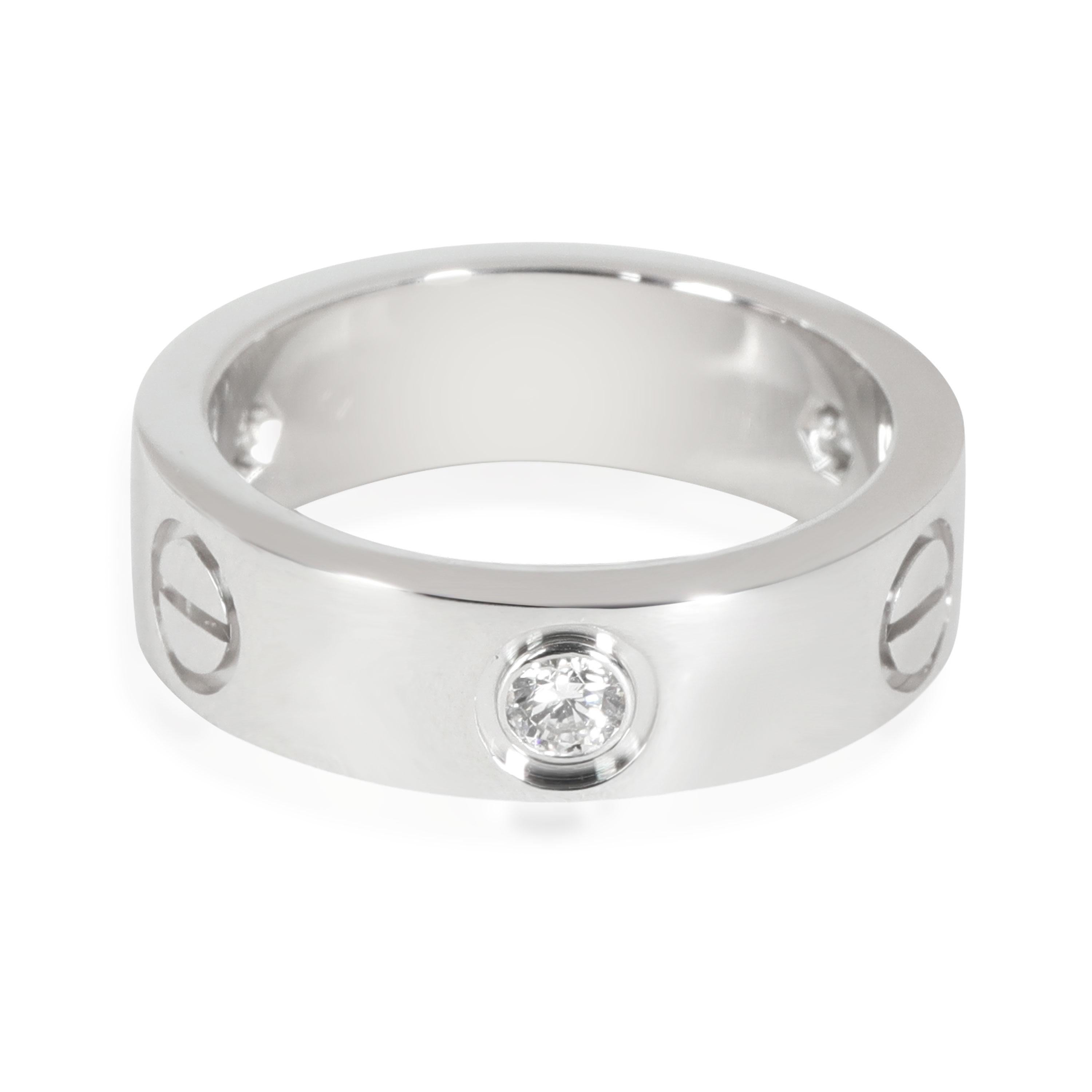 Cartier Love Diamond Ring in 18k White Gold 0.22 CTW

PRIMARY DETAILS
SKU: 115168
Listing Title: Cartier Love Diamond Ring in 18k White Gold 0.22 CTW
Condition Description: Retails for 4100 USD. In excellent condition and recently polished. Ring