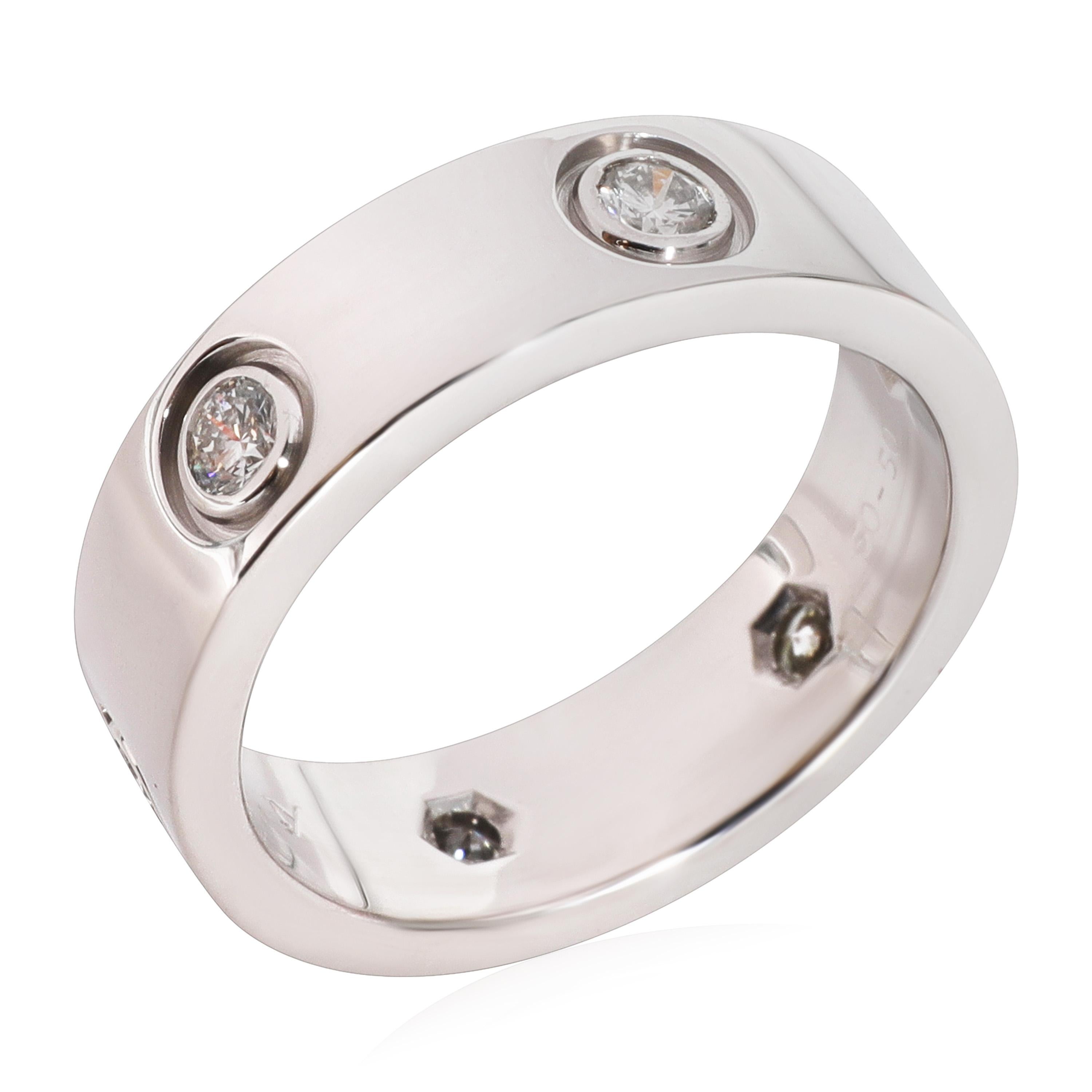 Cartier Love Diamond Ring in 18k White Gold 0.46 CTW

PRIMARY DETAILS
SKU: 122346
Listing Title: Cartier Love Diamond Ring in 18k White Gold 0.46 CTW
Condition Description: Retails for 6000 USD. In excellent condition and recently polished. Ring