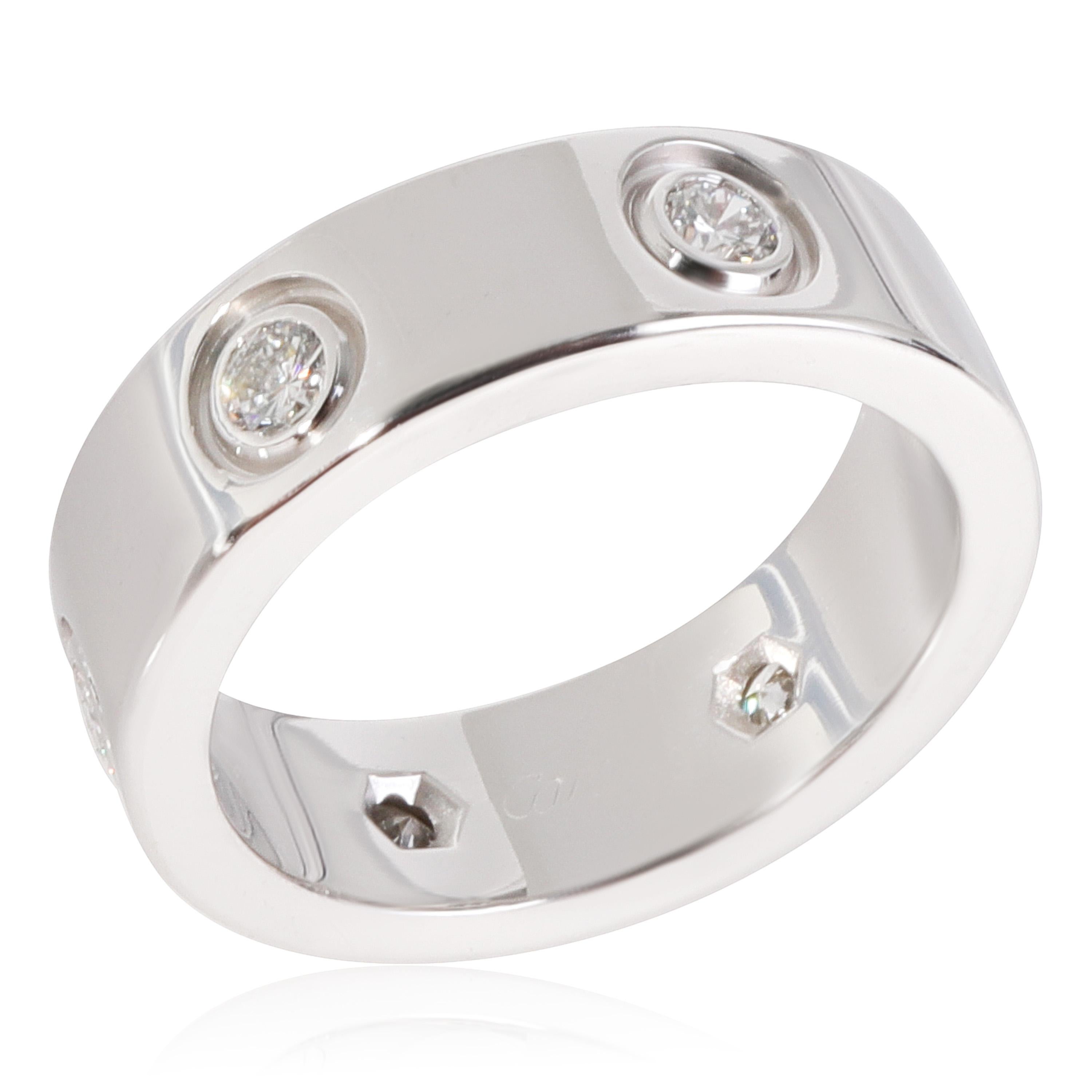 Cartier Love Diamond Ring in 18k White Gold 0.46 CTW In Excellent Condition For Sale In New York, NY
