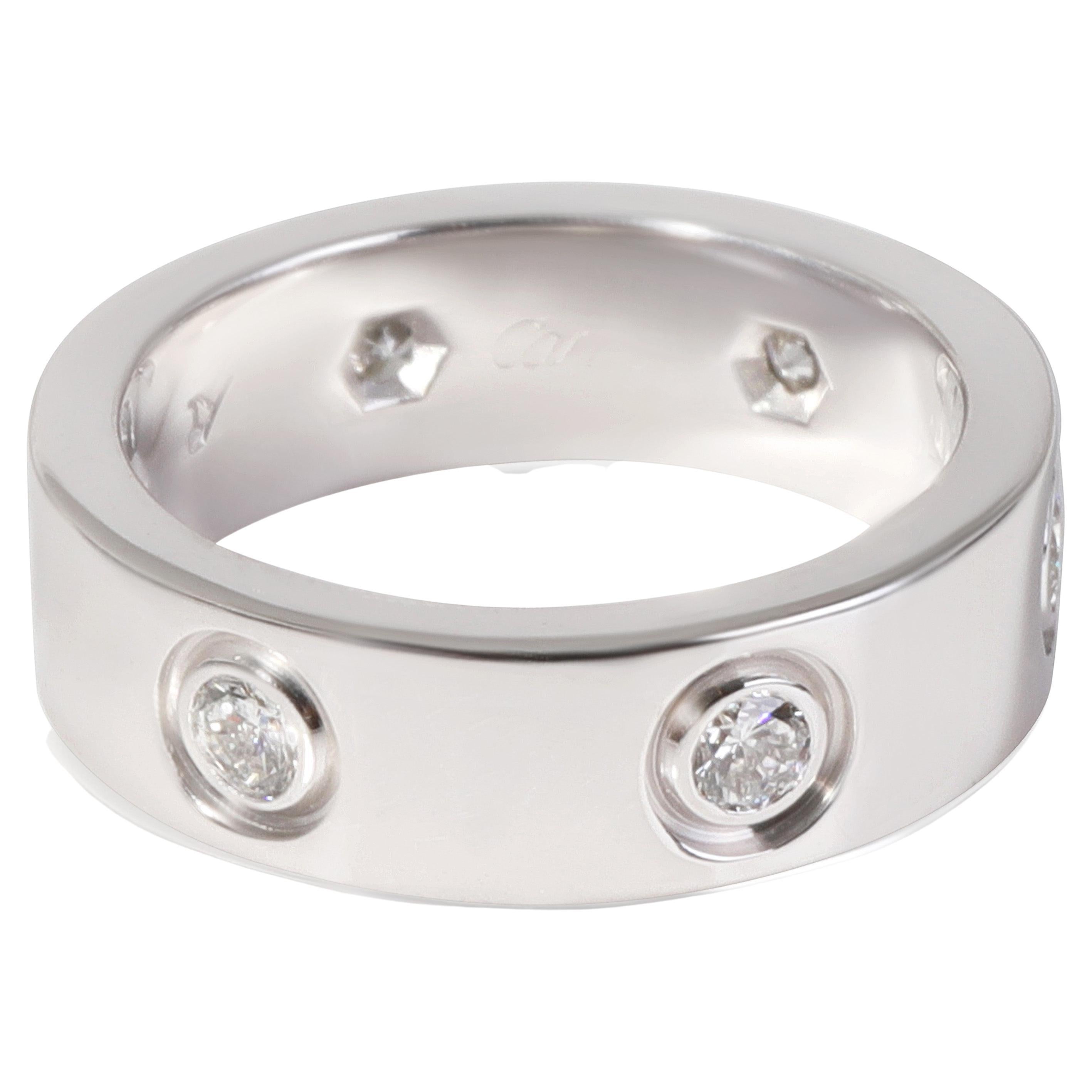 Cartier Love Diamond Ring in 18k White Gold 0.46 CTW For Sale