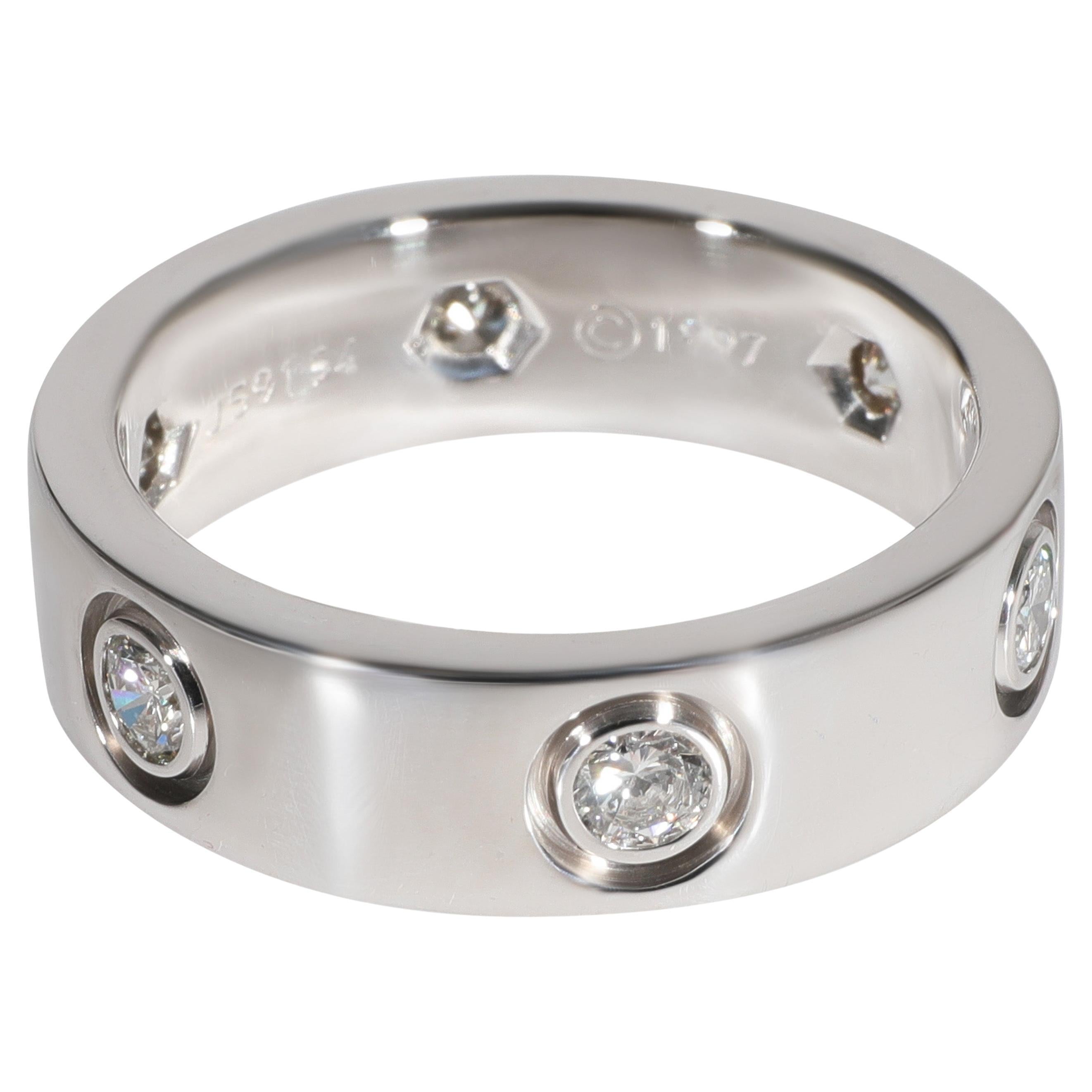 Cartier Love Diamond Ring in 18k White Gold 0.46 CTW