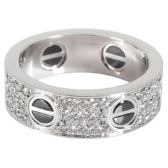 Cartier Love Diamond Ring in 18K White Gold/Ceramic 0.74 CTW
