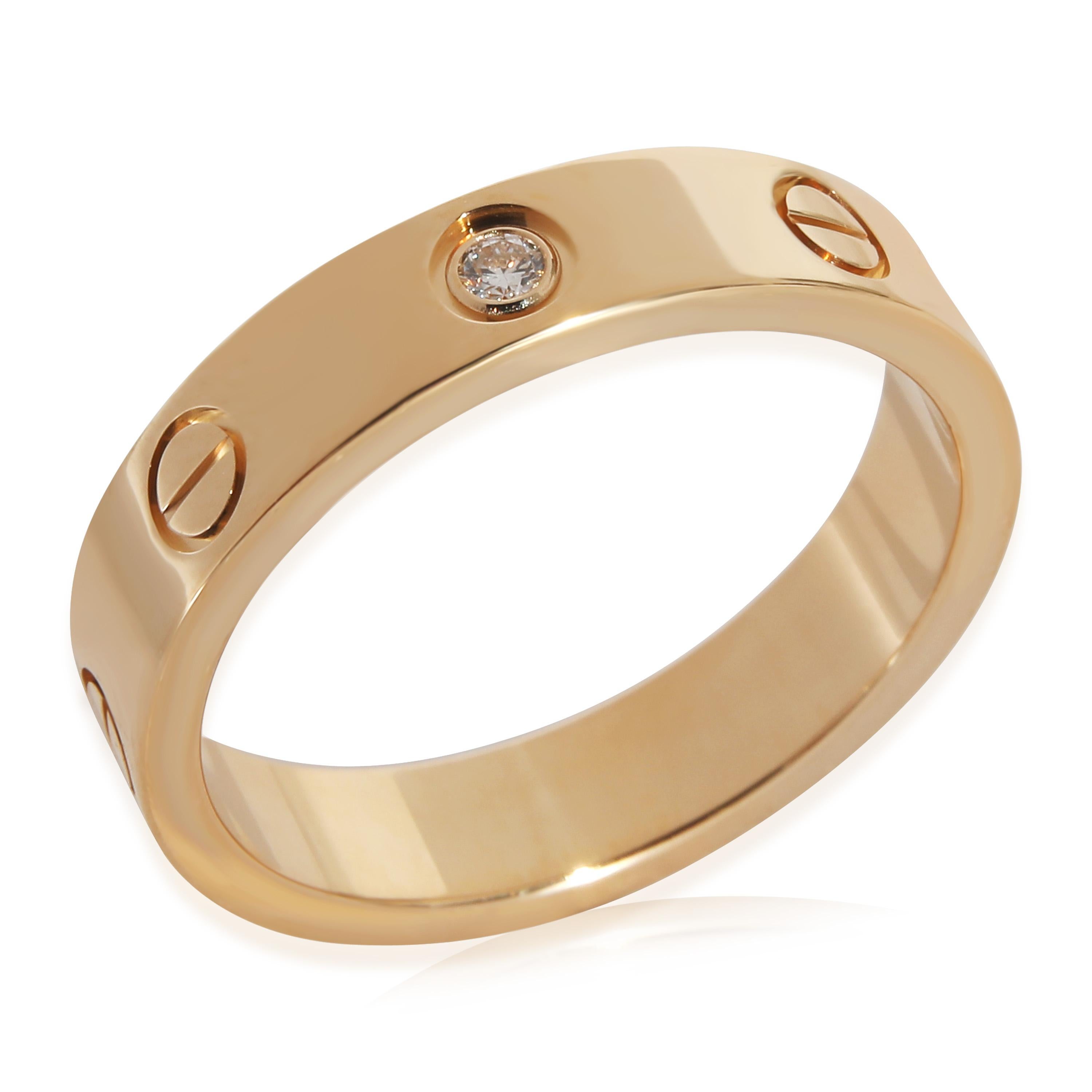 Cartier Love Diamond Ring in 18K Yellow Gold 0.02 ctw In Excellent Condition In New York, NY