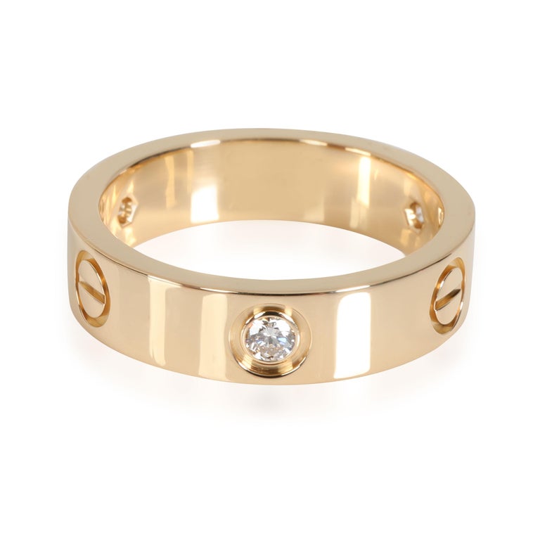 Cartier LOVE Diamond Ring in 18K Yellow Gold 0.22 CTW For Sale at 1stDibs