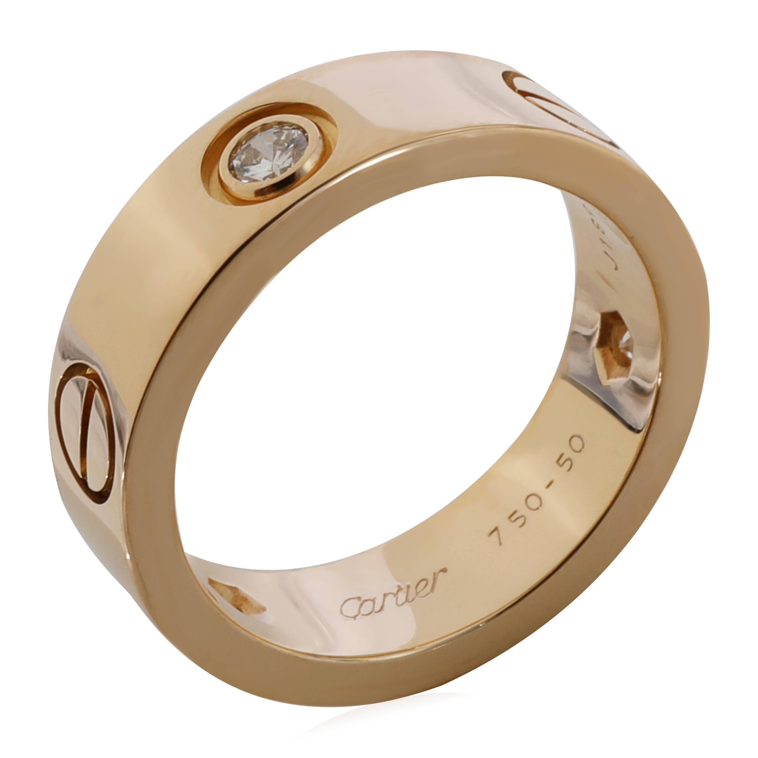 Cartier Love Diamond Ring in 18k Yellow Gold 0.22 CTW

PRIMARY DETAILS
SKU: 124310
Listing Title: Cartier Love Diamond Ring in 18k Yellow Gold 0.22 CTW
Condition Description: Retails for 3850 USD. In excellent condition and recently polished. Ring