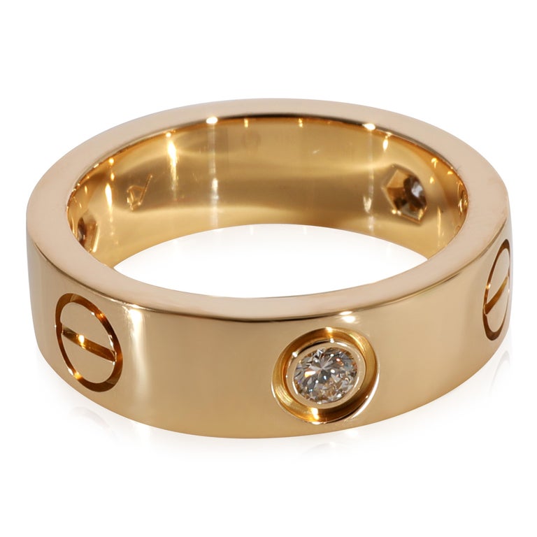 Cartier Love Diamond Ring in 18k Yellow Gold 0.22 CTW For Sale at 1stDibs