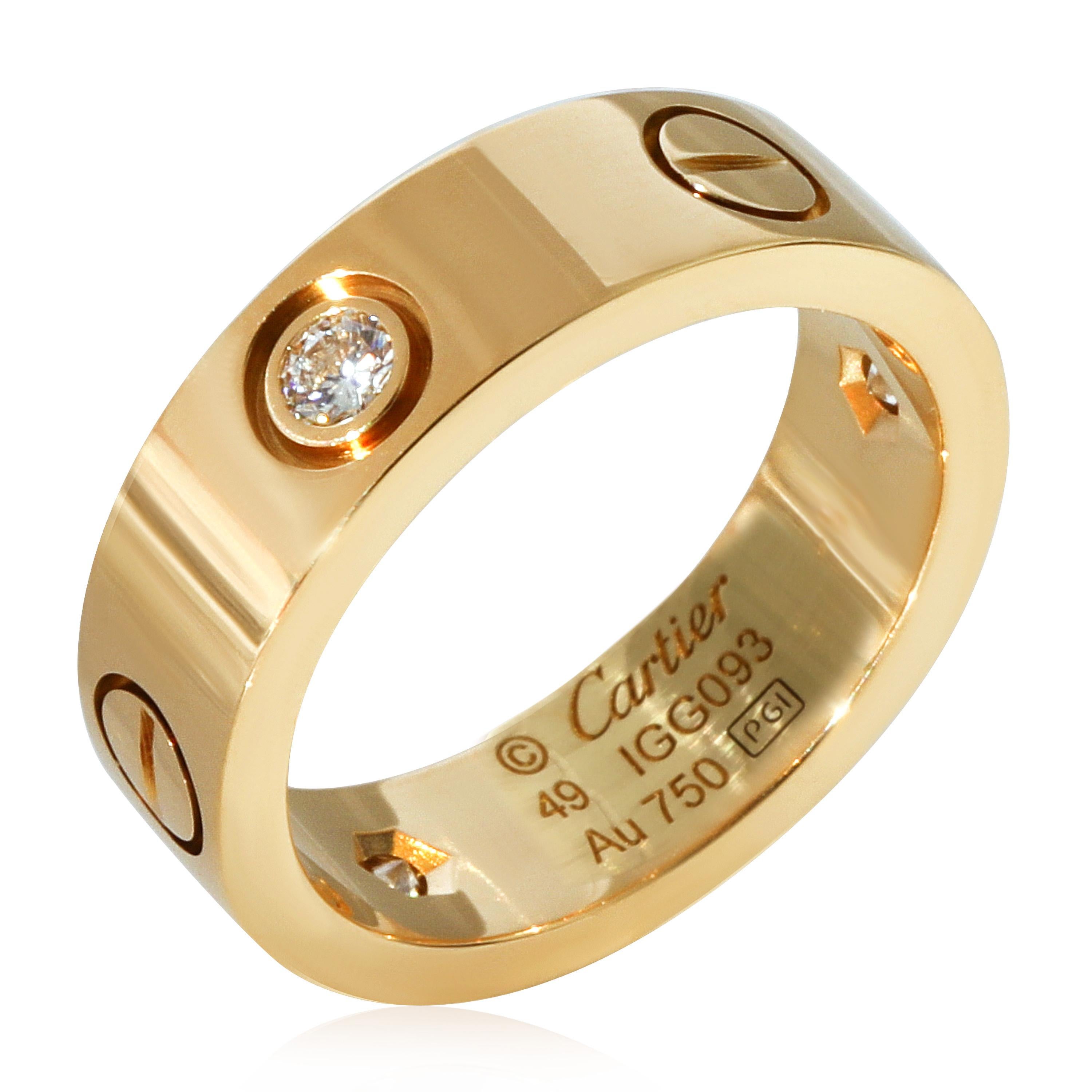 Cartier Love Diamantring aus 18 Karat Gelbgold mit 0,22 Karat für Damen oder Herren