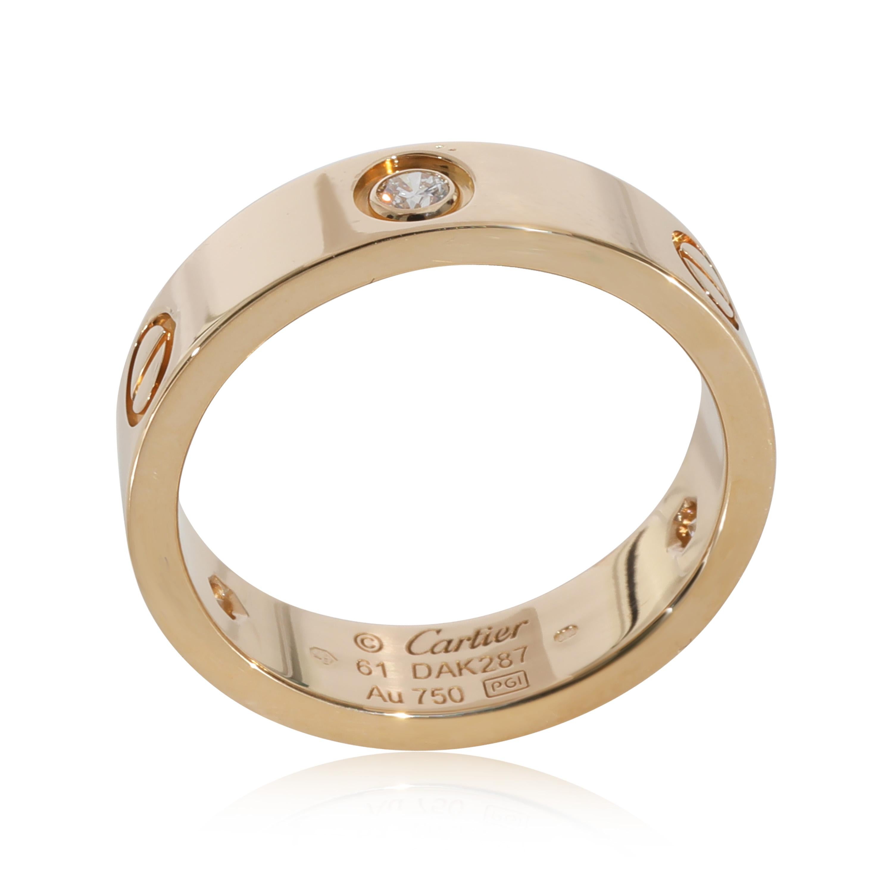 Women's or Men's Cartier Love Diamond Ring in 18k Yellow Gold 0.22ctw