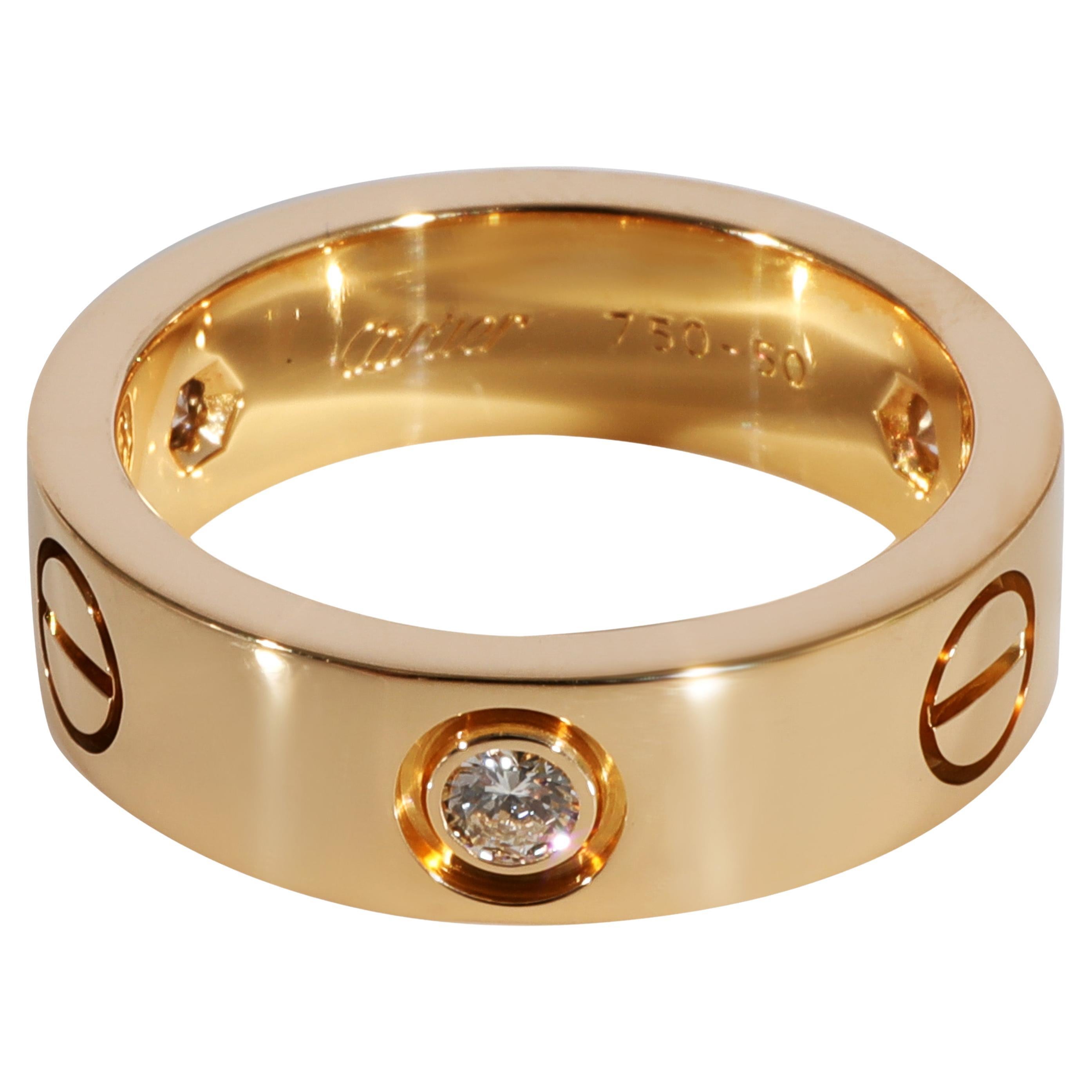 Cartier Bague Love en or jaune 18 carats avec diamants 0,22 carat poids  total En vente sur 1stDibs