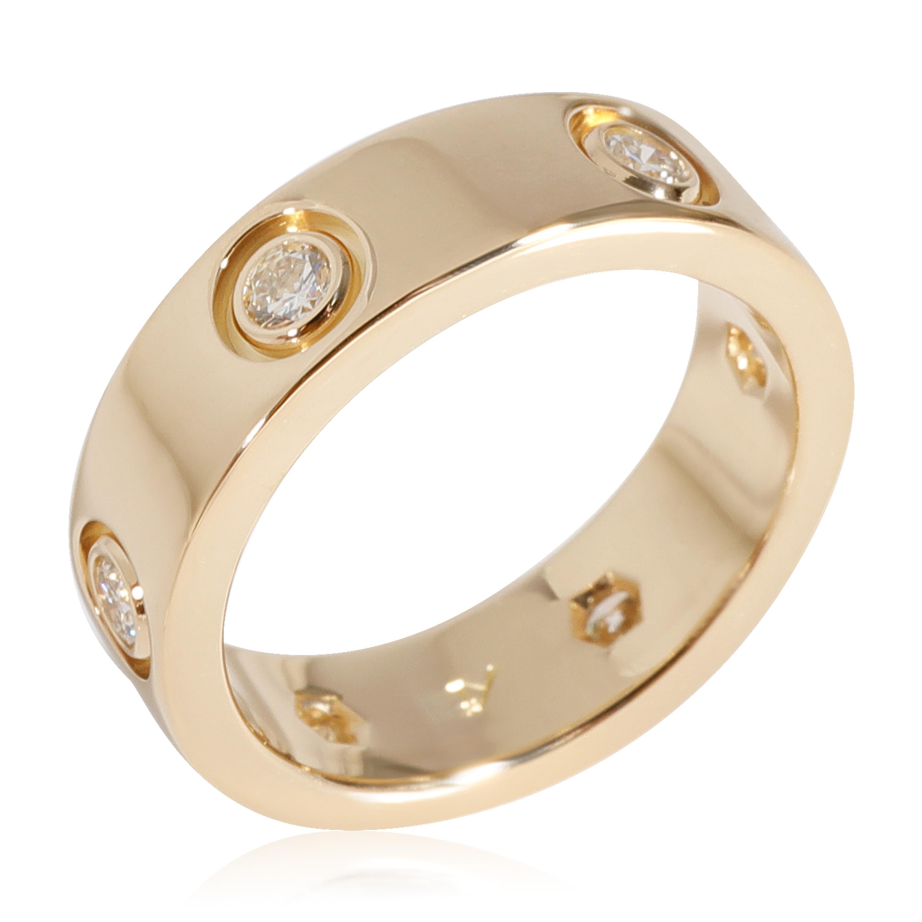 Cartier Love Diamond Ring in 18k Yellow Gold 0.46 CTW

PRIMARY DETAILS
SKU: 123193
Listing Title: Cartier Love Diamond Ring in 18k Yellow Gold 0.46 CTW
Condition Description: Retails for 6000 USD. In excellent condition and recently polished. Ring