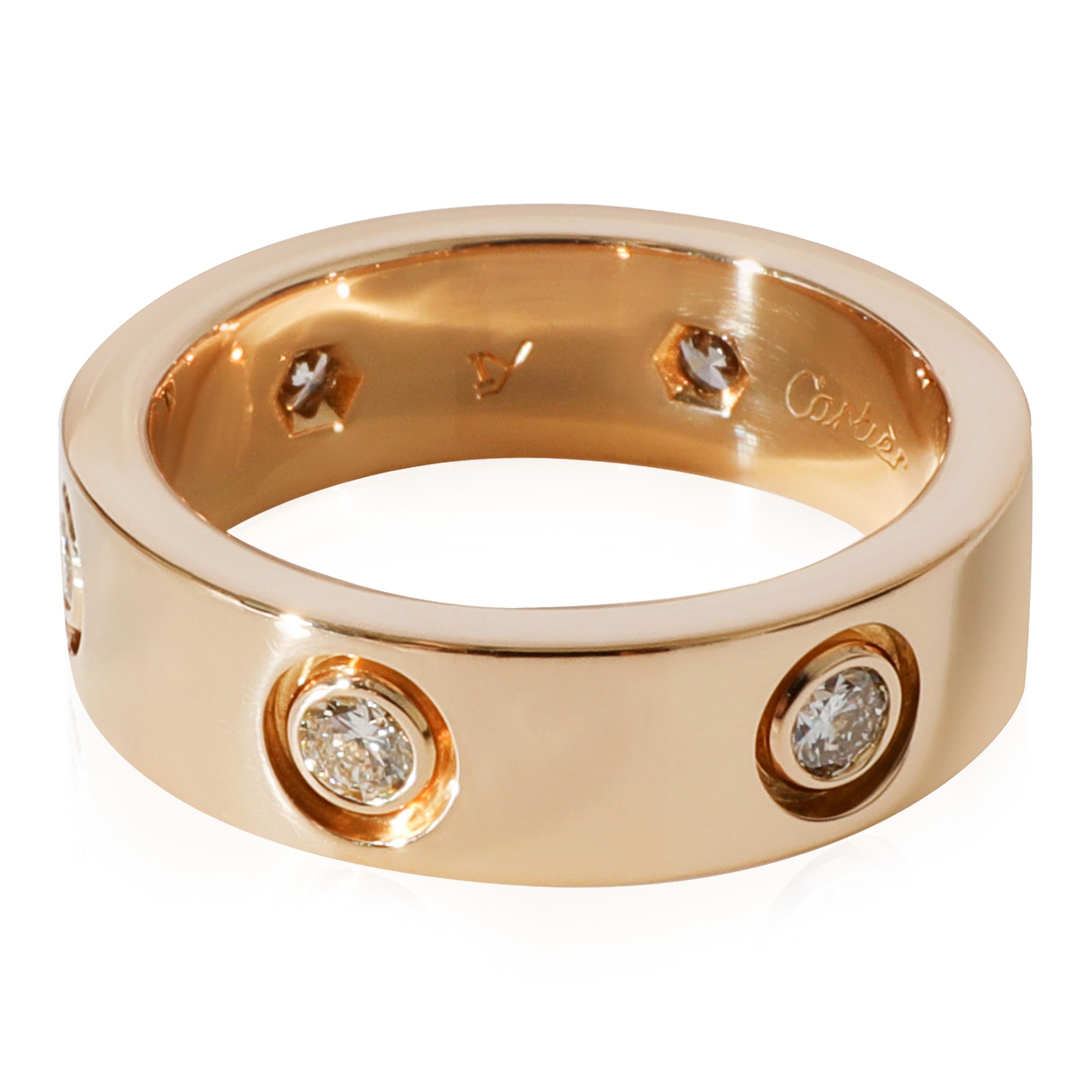 Cartier Love Diamantring aus 18 Karat Gelbgold mit 0,46 Karat Diamanten im Zustand „Hervorragend“ in New York, NY