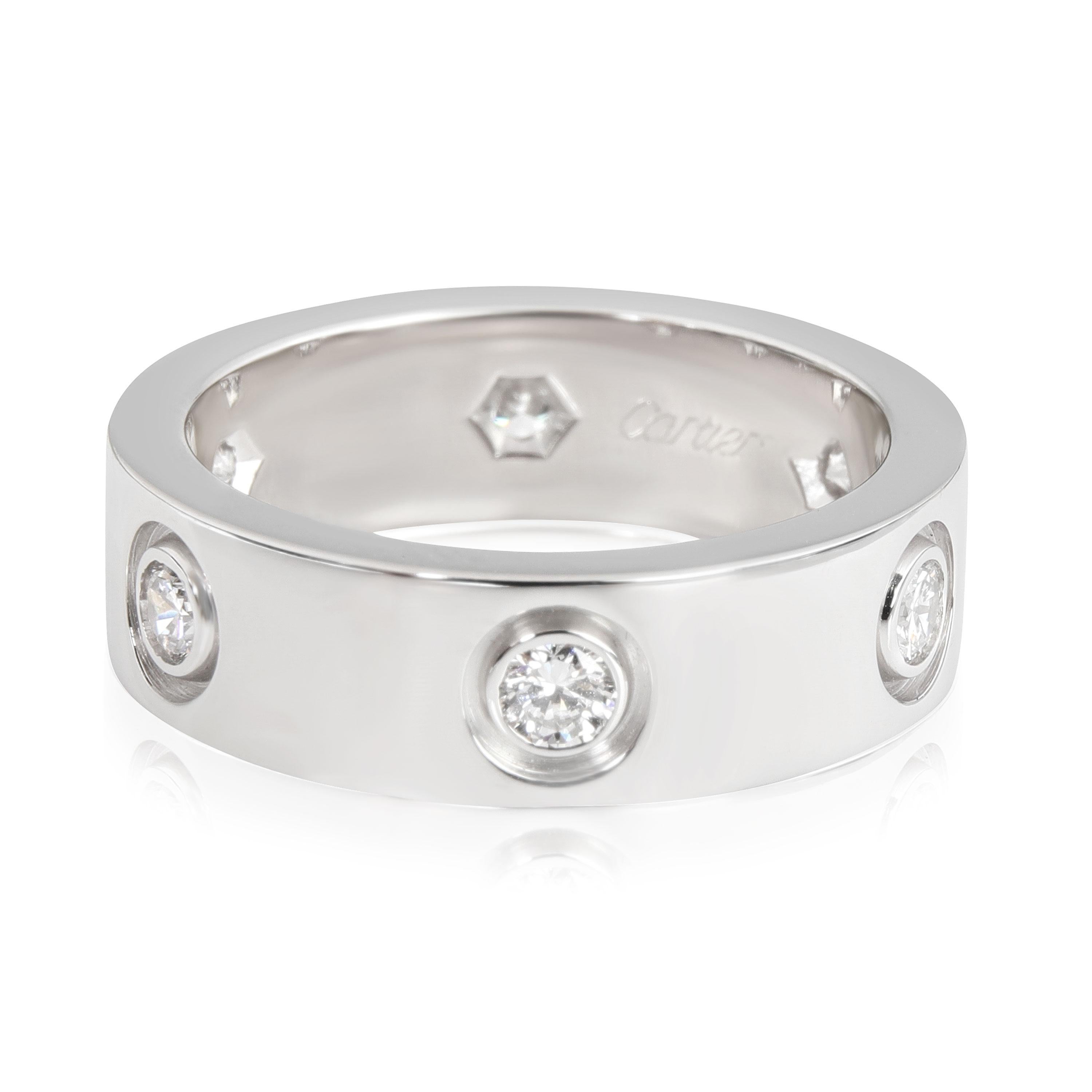 Cartier Love Diamond Ring in 18kt White Gold 0.46 CTW

PRIMARY DETAILS
SKU: 114048
Listing Title: Cartier Love Diamond Ring in 18kt White Gold 0.46 CTW
Condition Description: Retails for 6000 USD. In excellent condition and recently polished. Ring