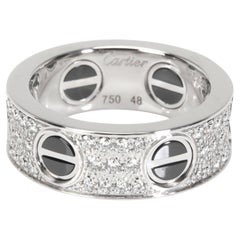 Cartier Love Diamond Ring in 18kt White Gold/Ceramic 0.74 CTW