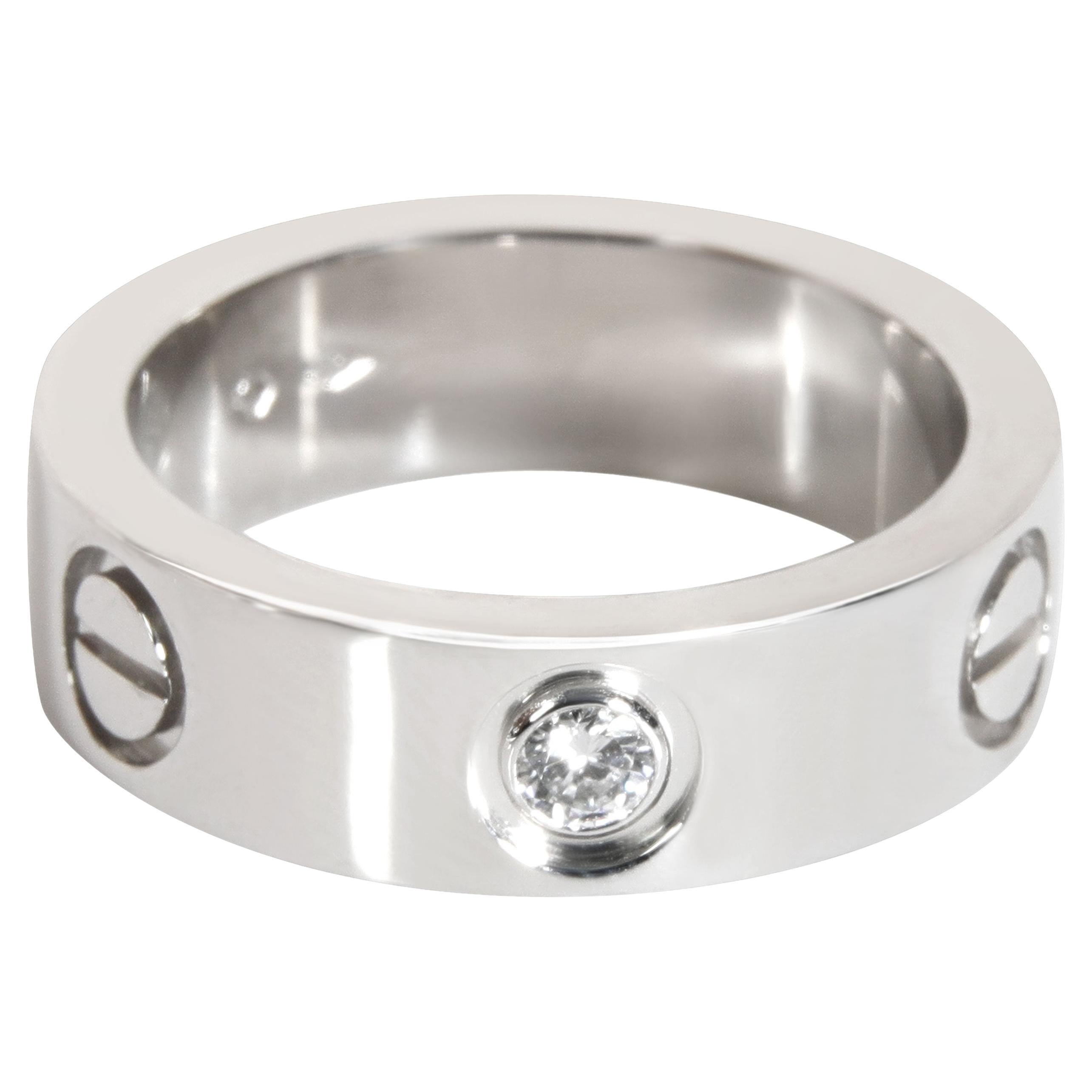 Cartier Love Diamond Ring in Platinum 0.09 CTW For Sale