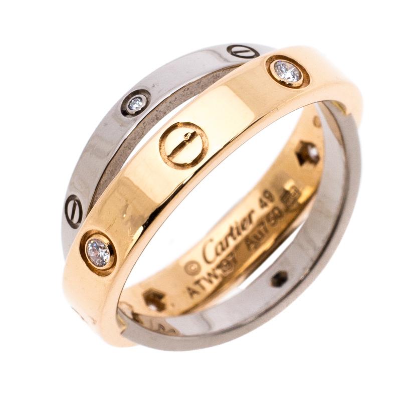 cartier love ring two tone