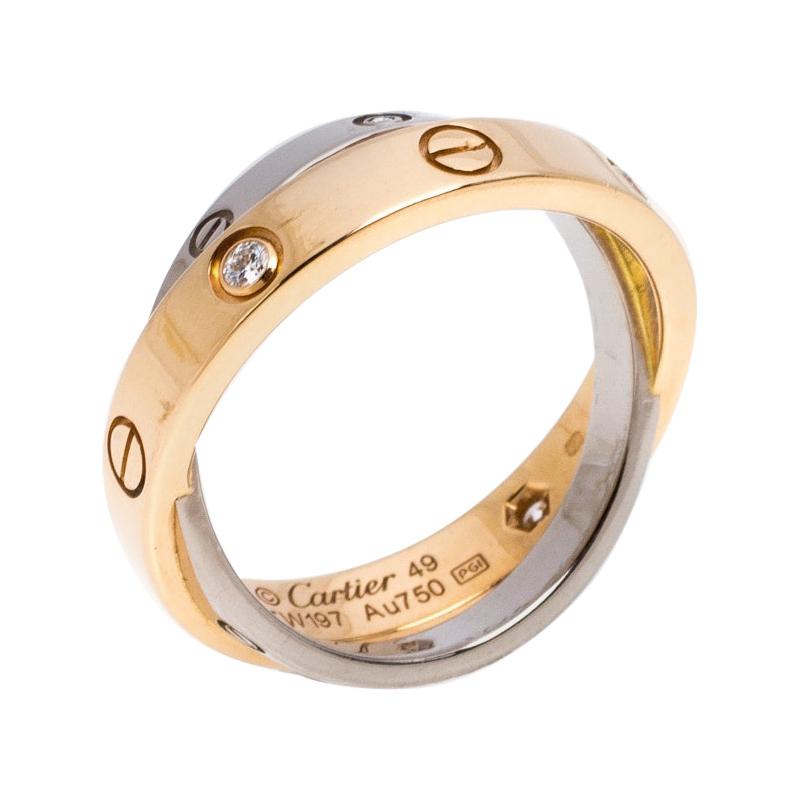 Tone 18K Gold Double Band Ring Size 