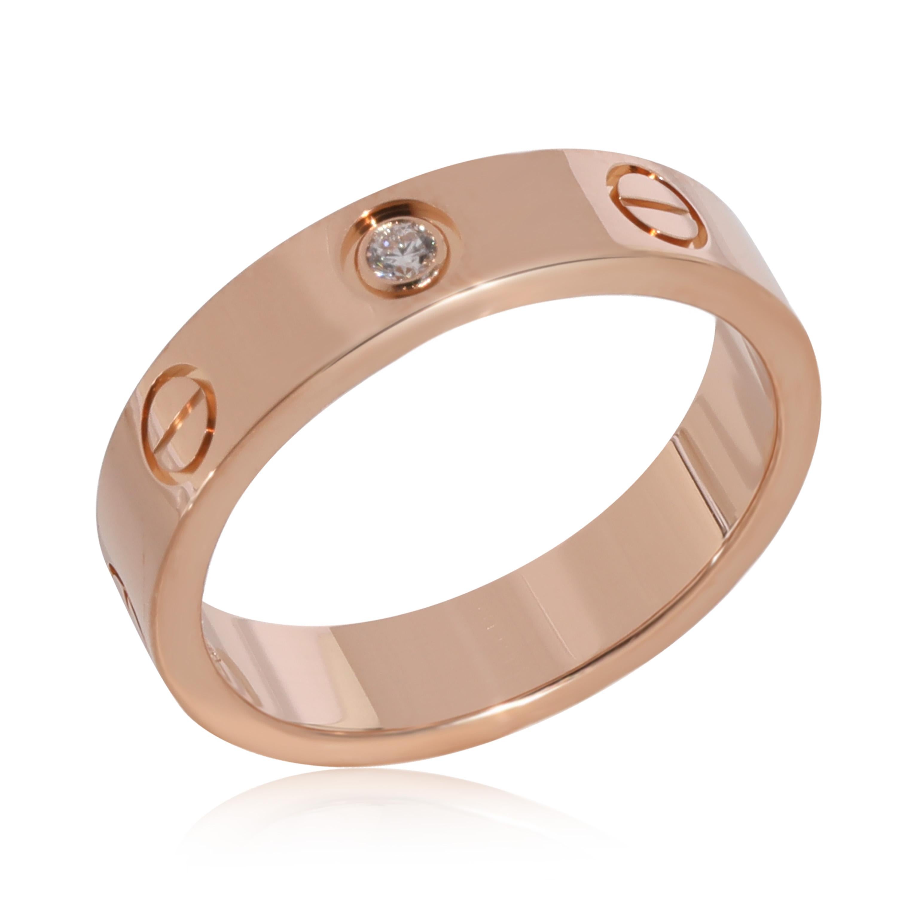 Cartier Love Diamond Wedding Band in 18k Rose Gold 0.02 CTW

PRIMARY DETAILS
SKU: 125401
Listing Title: Cartier Love Diamond Wedding Band in 18k Rose Gold 0.02 CTW
Condition Description: Retails for 2220 USD. In excellent condition and recently