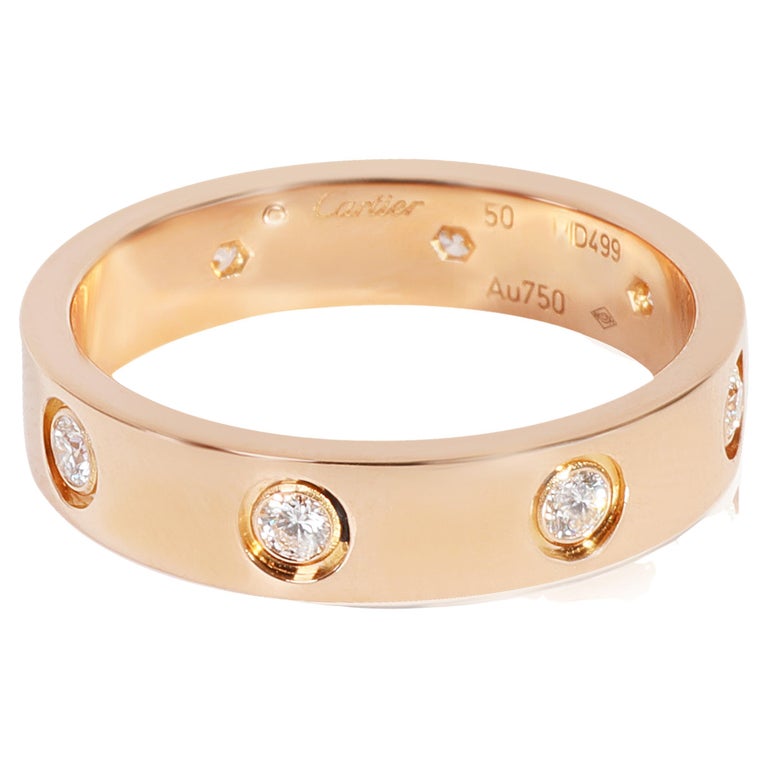 Fede nuziale Cartier Love con diamante in oro rosa 18 carati 0,16 CTW in  vendita su 1stDibs