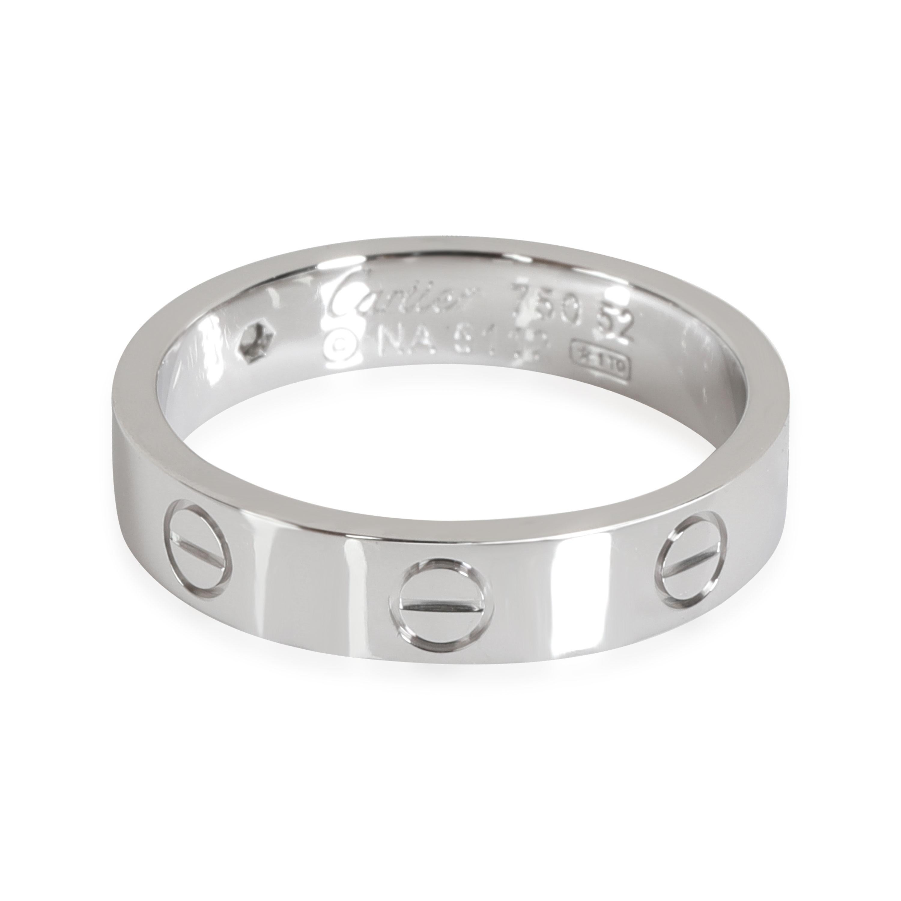 Cartier LOVE Diamond Wedding Band in 18k White Gold 0.02 CTW

PRIMARY DETAILS
SKU: 116138
Listing Title: Cartier LOVE Diamond Wedding Band in 18k White Gold 0.02 CTW
Condition Description: Retails for 2370 USD. In excellent condition and recently