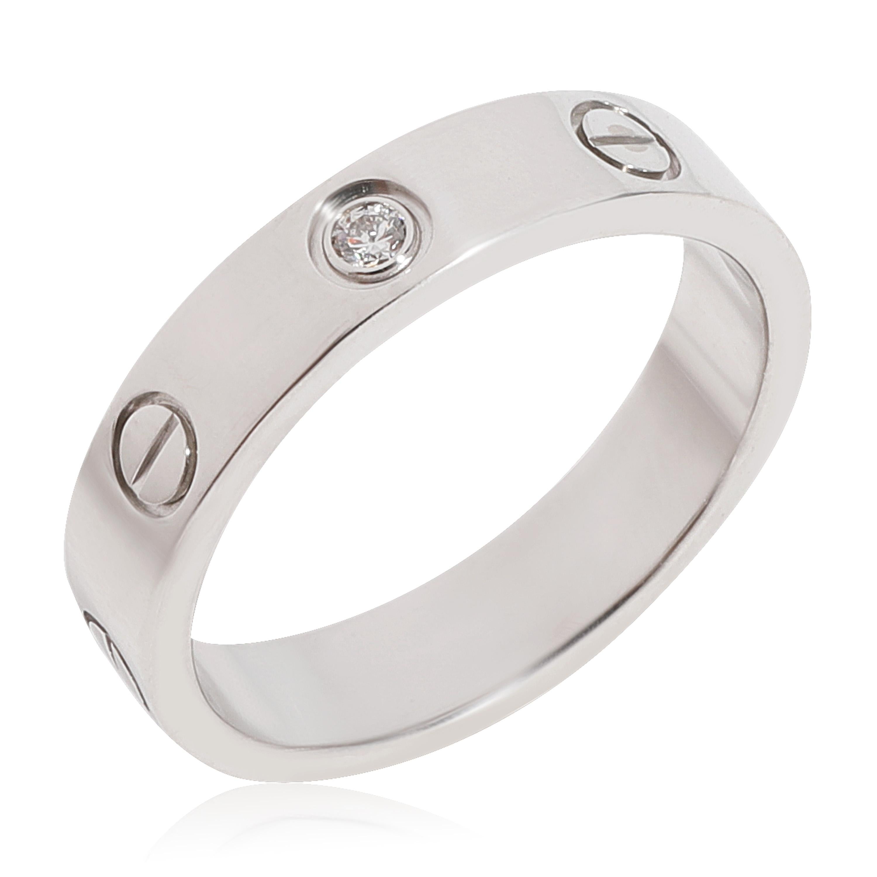 Cartier Love Diamond Wedding Band in 18k White Gold 0.02 CTW

PRIMARY DETAILS
SKU: 118259
Listing Title: Cartier Love Diamond Wedding Band in 18k White Gold 0.02 CTW
Condition Description: Retails for 2370 USD. In excellent condition and recently