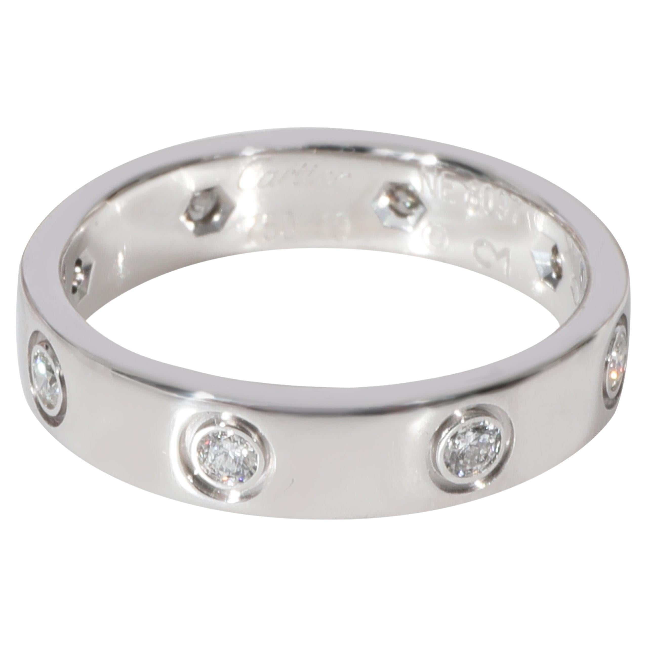 Cartier Love Diamond Wedding Band in 18k White Gold 0.19 CTW For Sale
