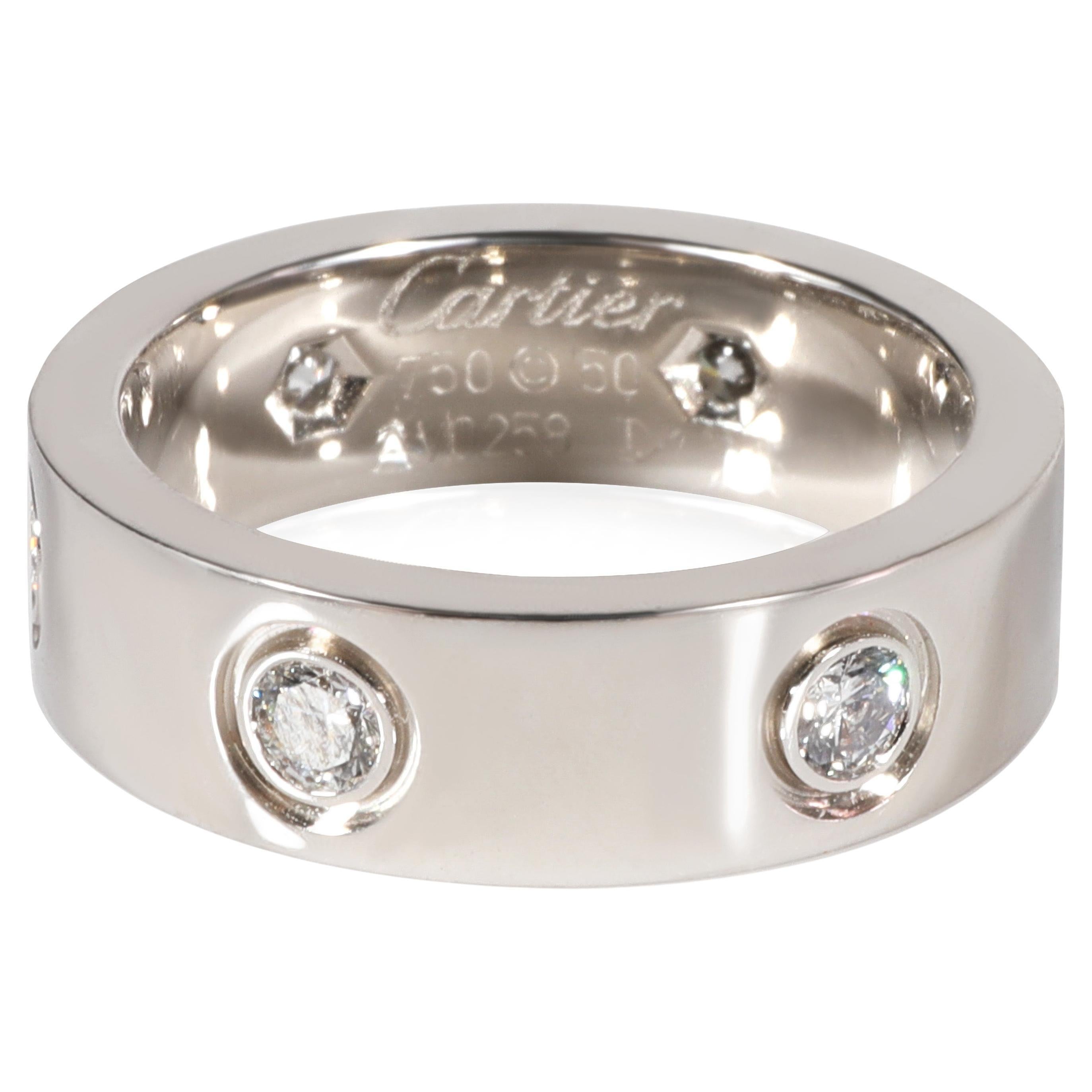 Cartier Love Diamond Wedding Band in 18k White Gold 0.46 CTW For Sale