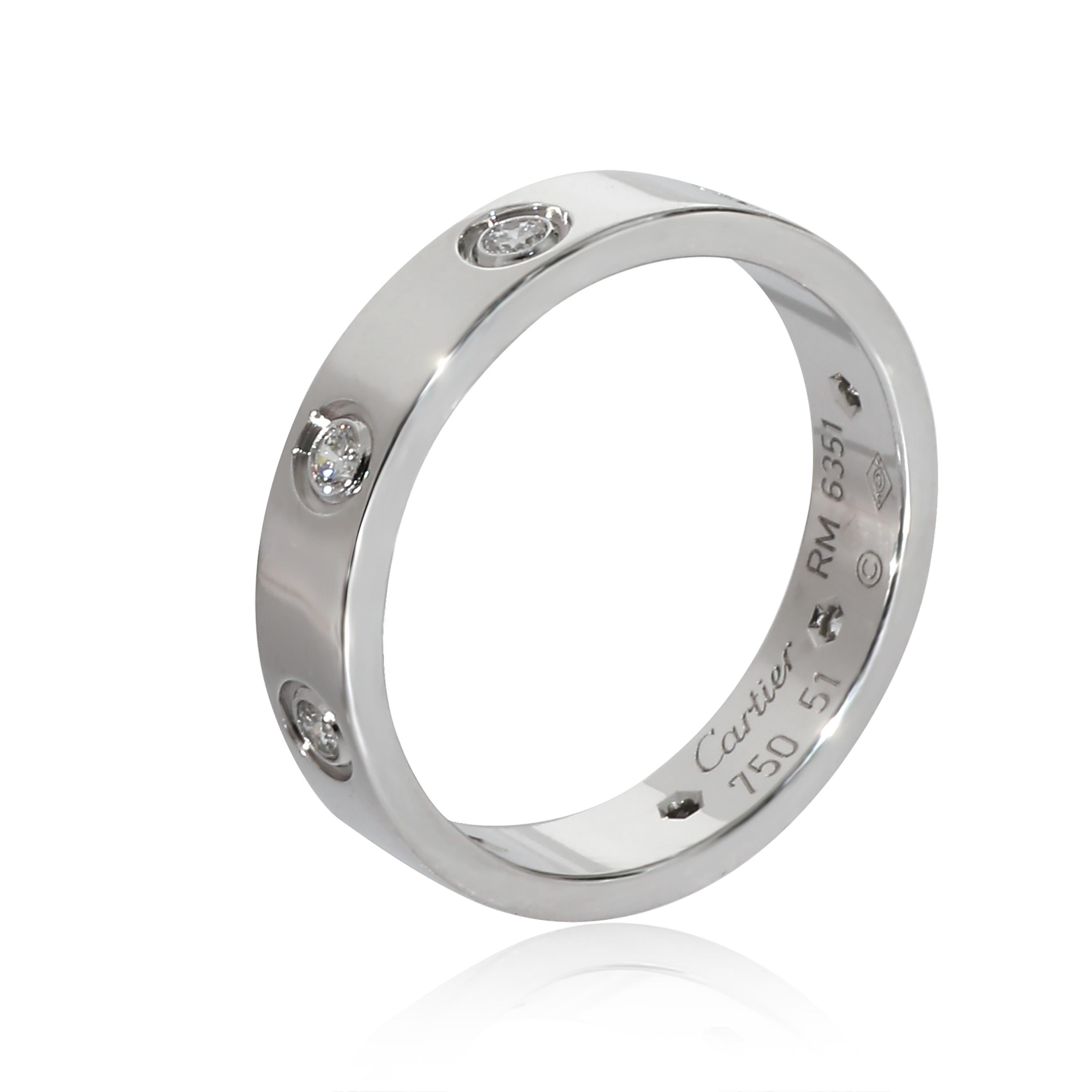 Cartier Love Diamond Wedding Band in 18KT White Gold 0.19 CTW For Sale 1
