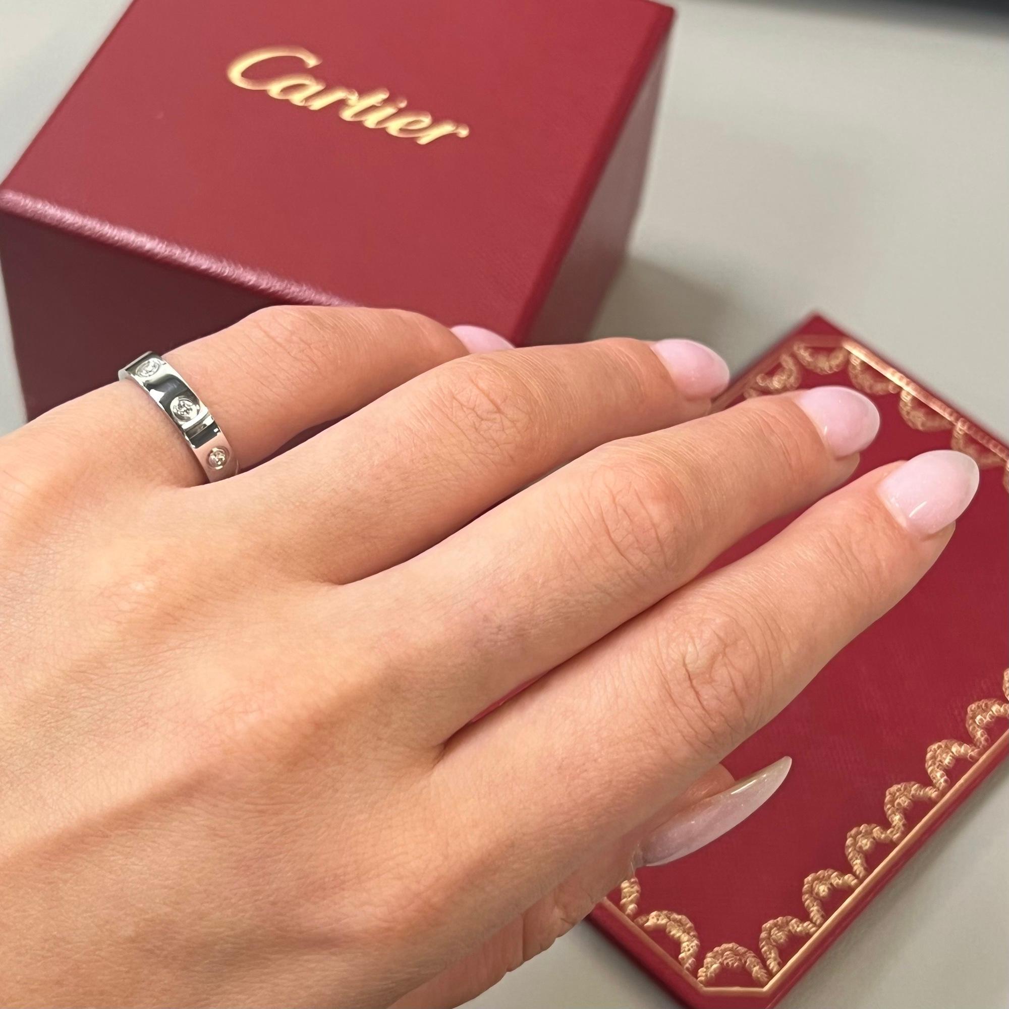 Alianza Cartier Love Diamante Oro Blanco 18K 0.19Cttw Moderno en venta