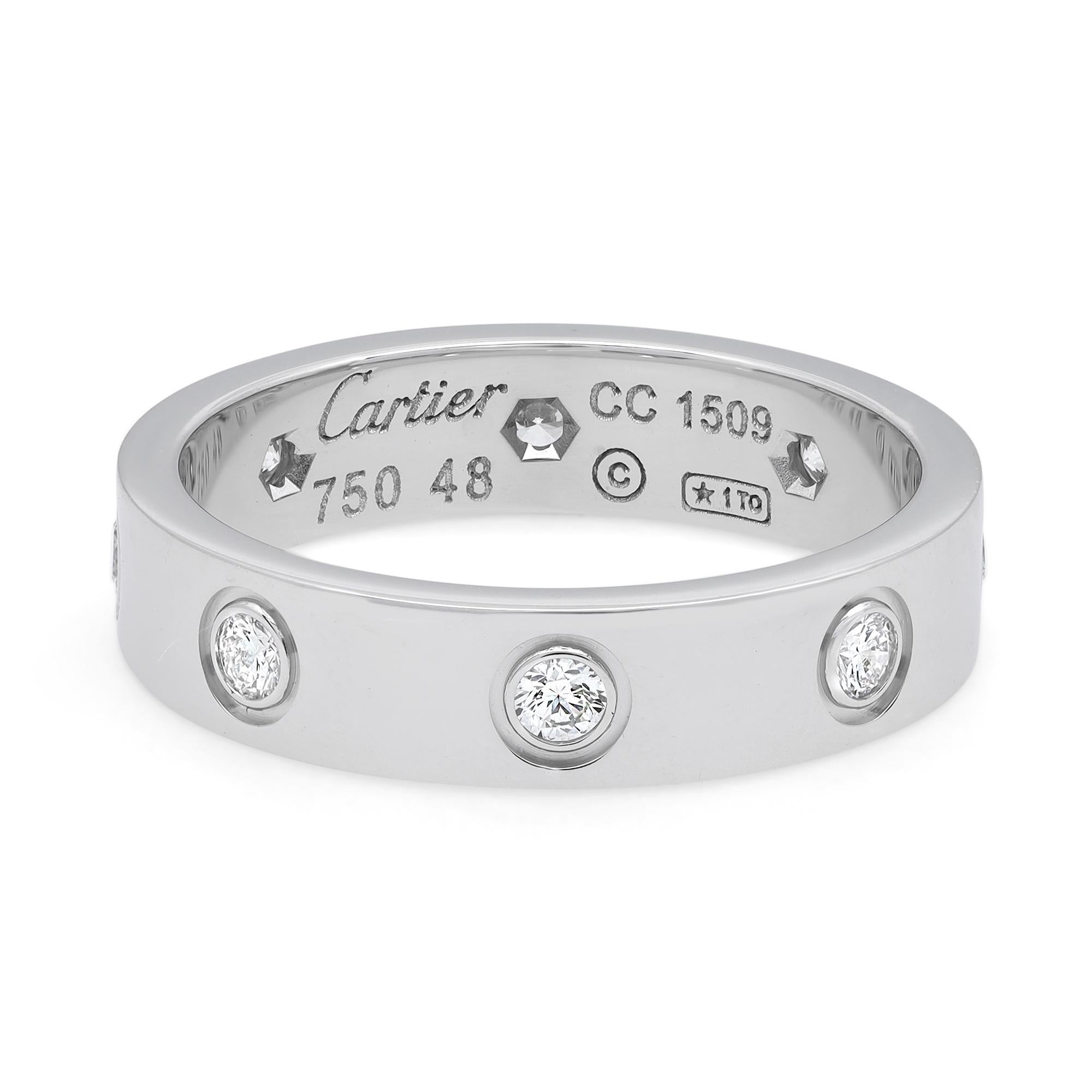 Cartier Love Diamant-Hochzeitsring 18K Weißgold 0,19 Gesamtkaratgewicht (Moderne) im Angebot