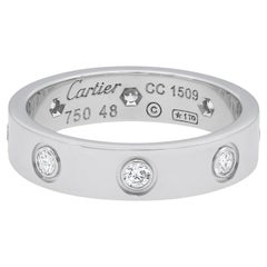 Antique Cartier Love Diamond Wedding Band Ring 18K White Gold 0.19Cttw