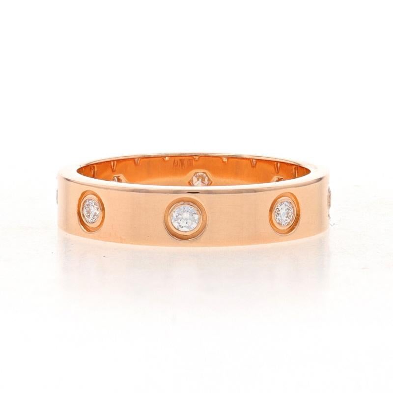 Round Cut Cartier Love Diamond Wedding Band Rose Gold 18k Round .19ctw Eternity Ring 5 1/4 For Sale
