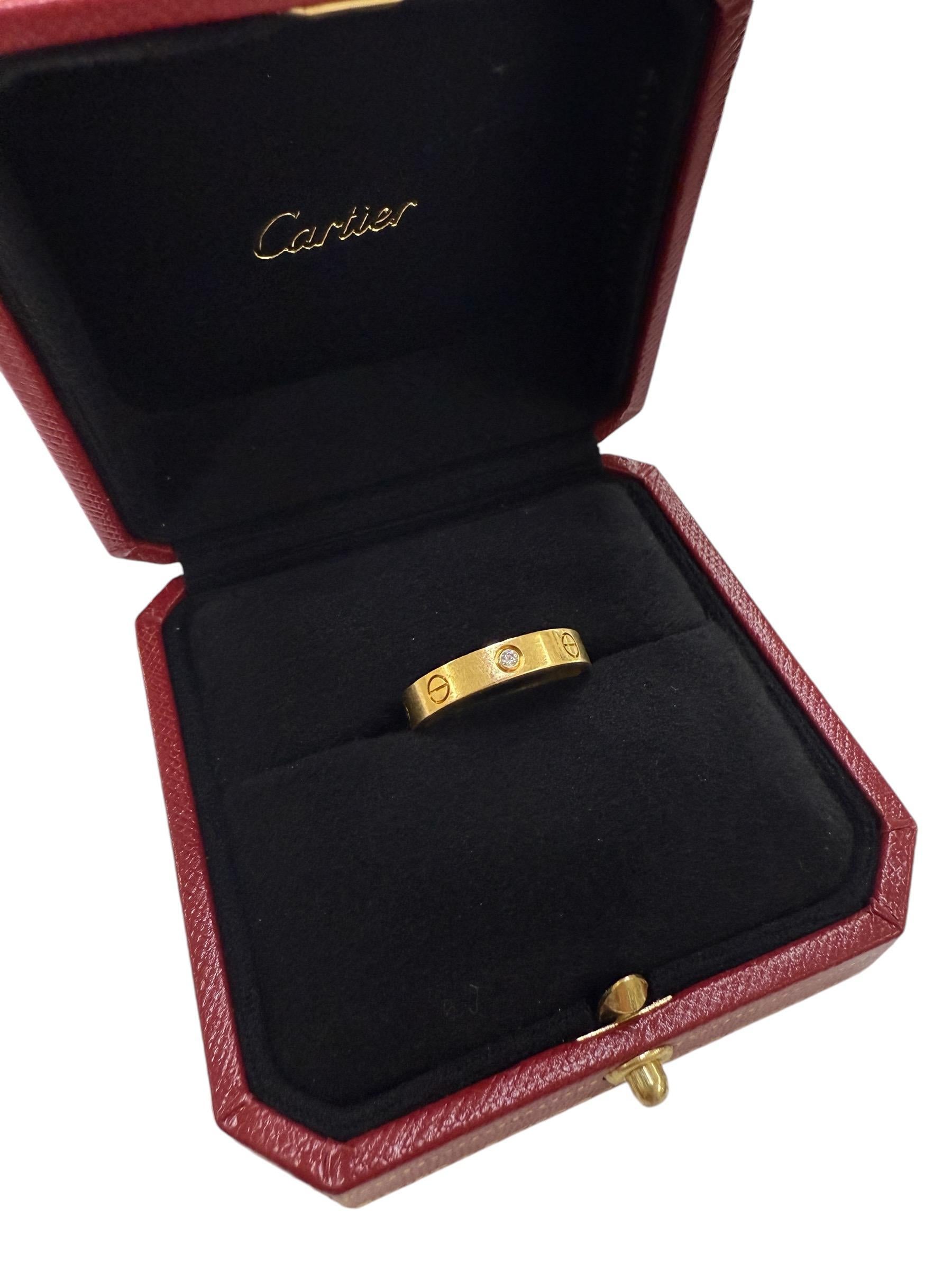 Cartier Love Diamond Wedding Band Size 56; Size 7 1/2 US In Good Condition In Montgomery, AL