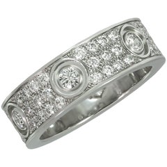 Cartier Love Diamond White Gold Ring Box Papers