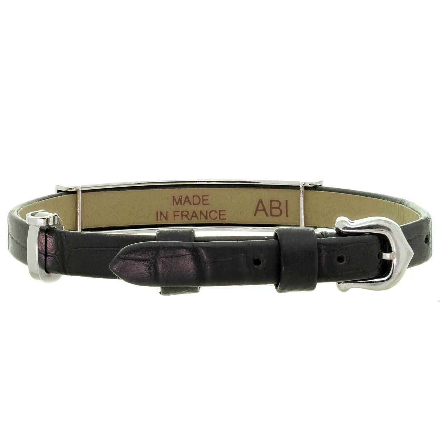 Cartier Love Diamant Weißgold Slide Bar Alligatorlederarmband mit Diamanten 1