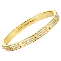 Cartier Love Diamond Yellow Gold Bangle Bracelet