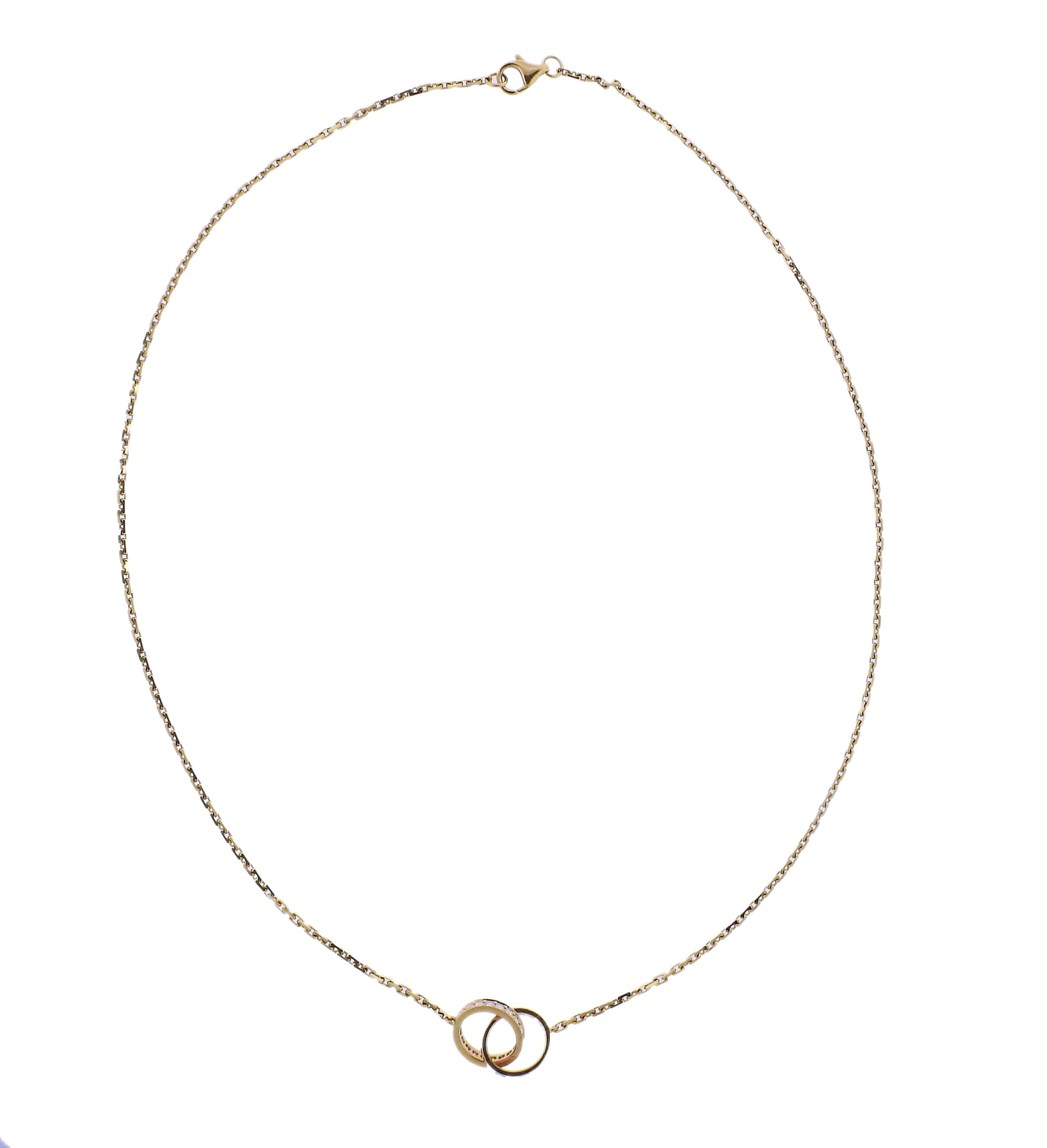 Cartier Love Diamant Halskette aus Gelbgold (Rundschliff)