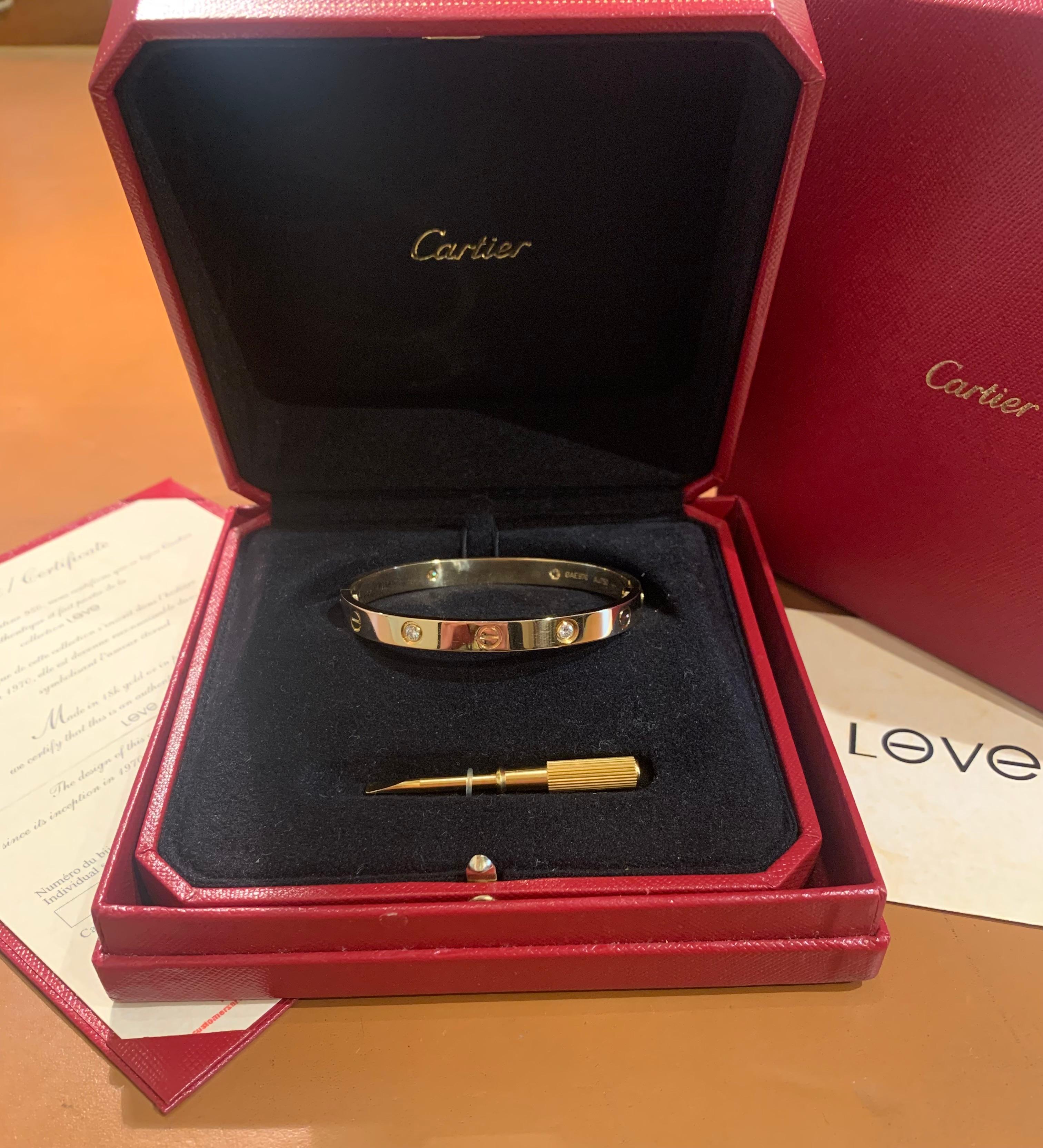 Contemporain Cartier Bracelet LOVE en or jaune 18 carats et diamants