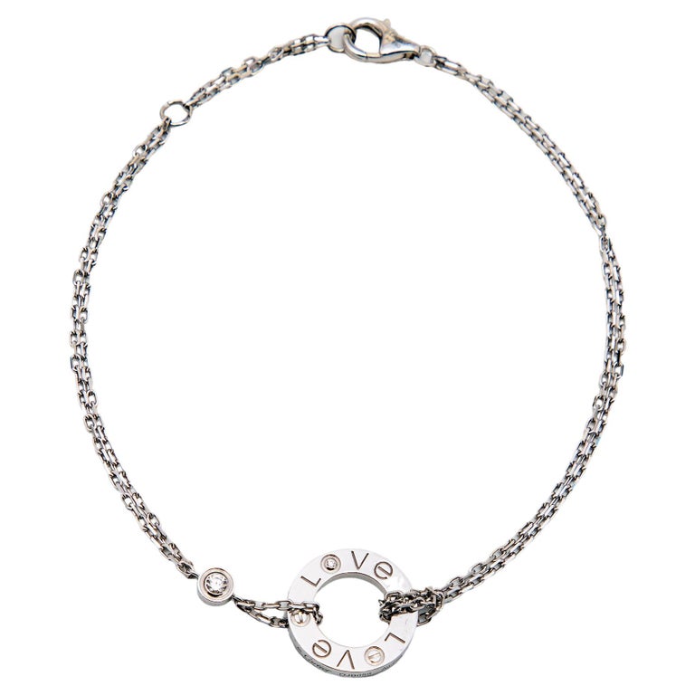 Cartier Love Diamonds 18k White Gold Bracelet For Sale at 1stDibs