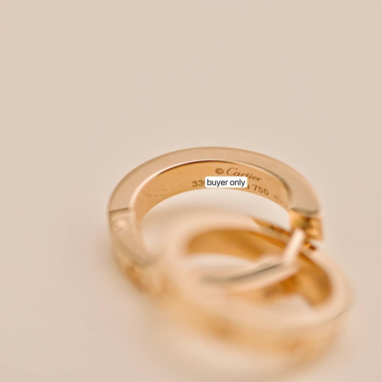 Orecchini Cartier Love a doppio cerchio con diamante in oro rosa 18 carati in vendita 6