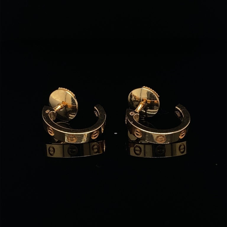 Cartier Love Earrings 18 Karat Rose Gold Bei 1stdibs