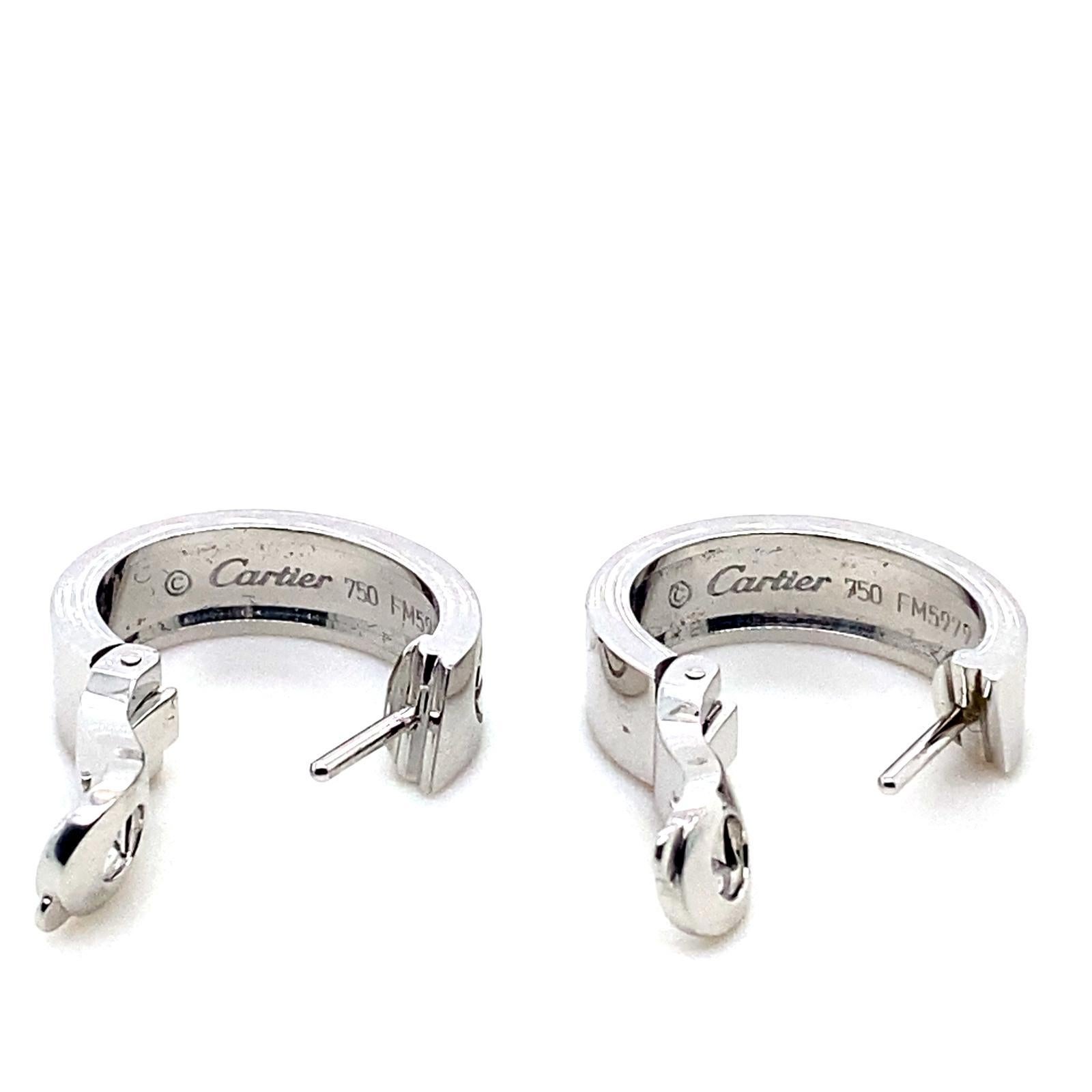 Cartier Love Earrings 18 Karat White Gold For Sale 2