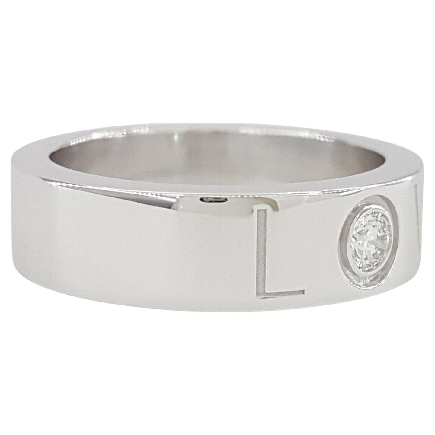 Modern Cartier Love Engraved Diamond Wedding Band Ring For Sale