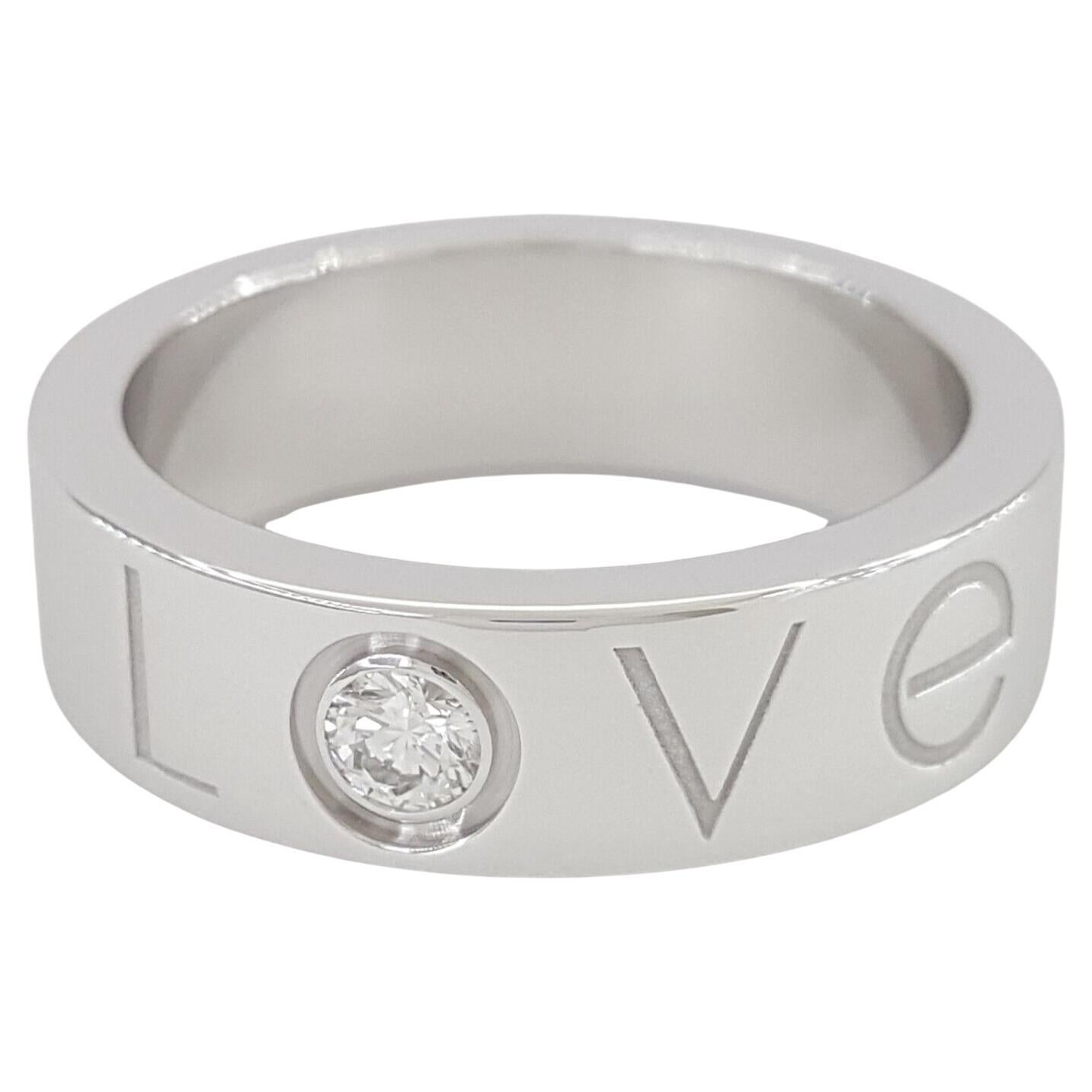 Cartier Love Ehering mit graviertem Diamant-Ehering im Angebot