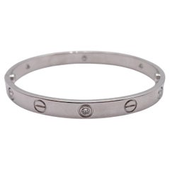 Cartier Love Half Diamond  Bracelet 750WG  17 30.2g
